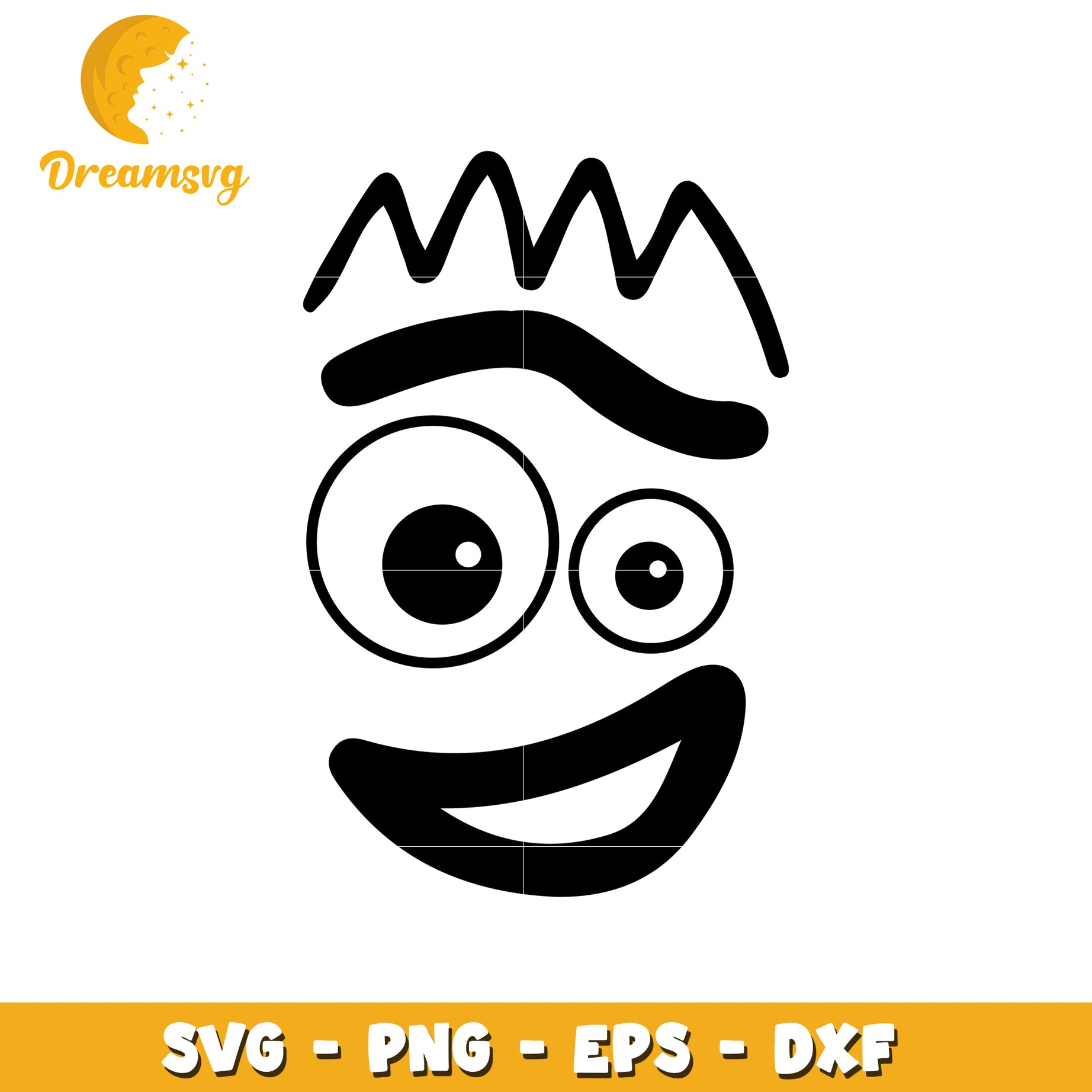 SVG Cartoon Face PNG EPS DXF Cut File