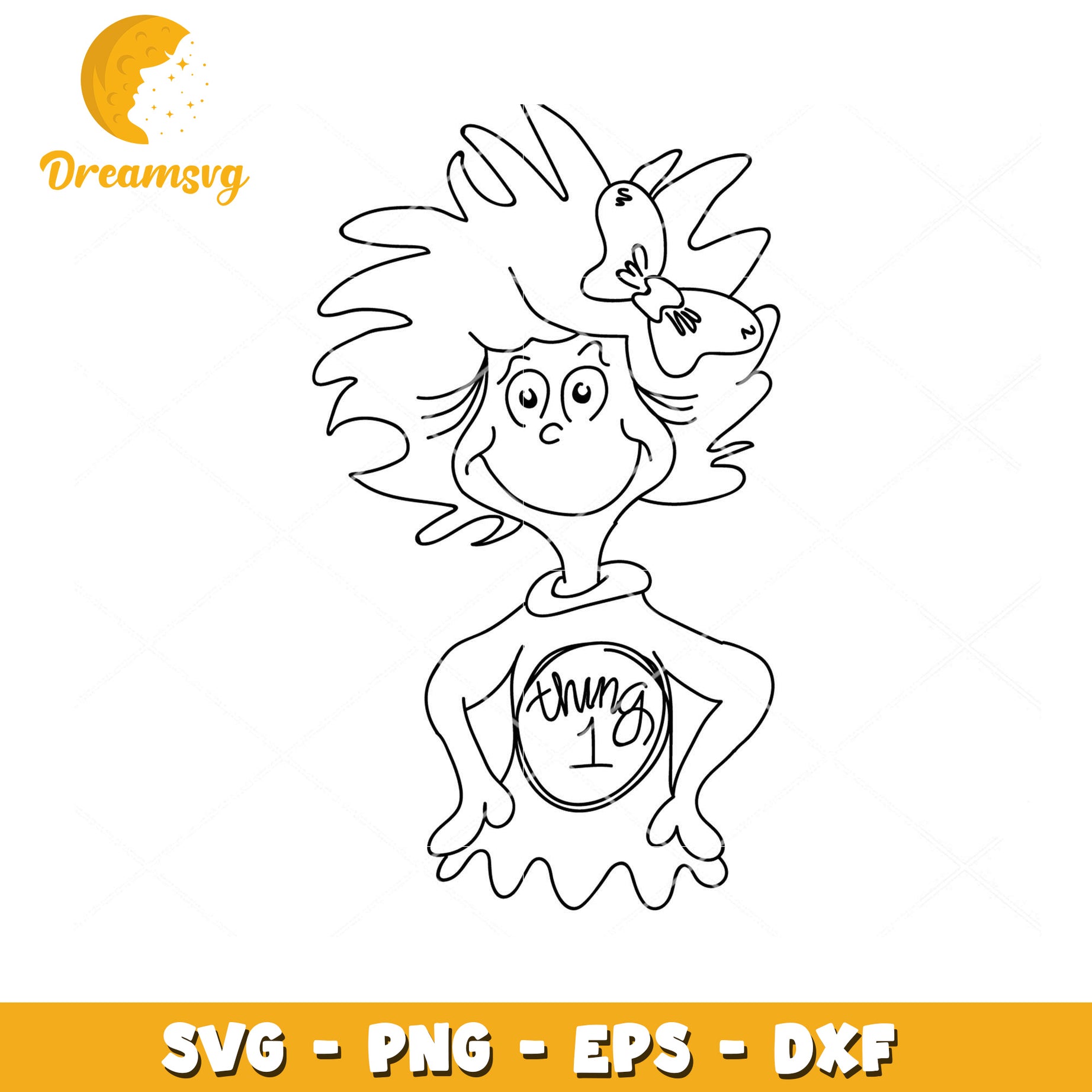 SVG Clipart of Fun Character with Spiky Hair and Bow Design