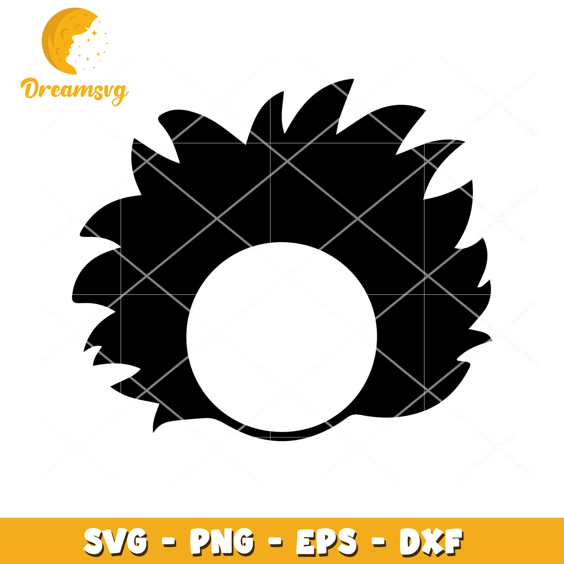 SVG Curly Hair Frame Template