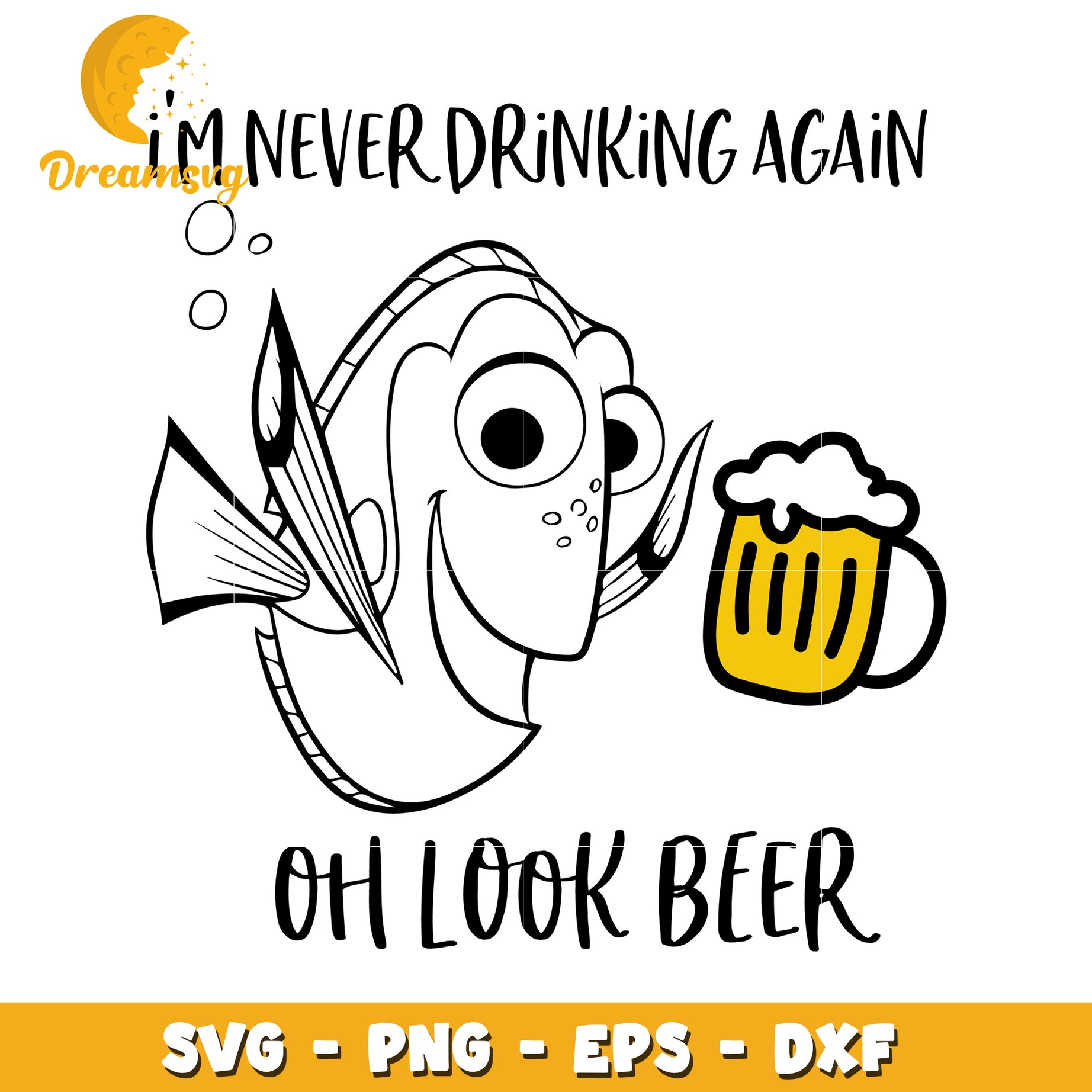 SVG Dory Beer Funny Saying Design