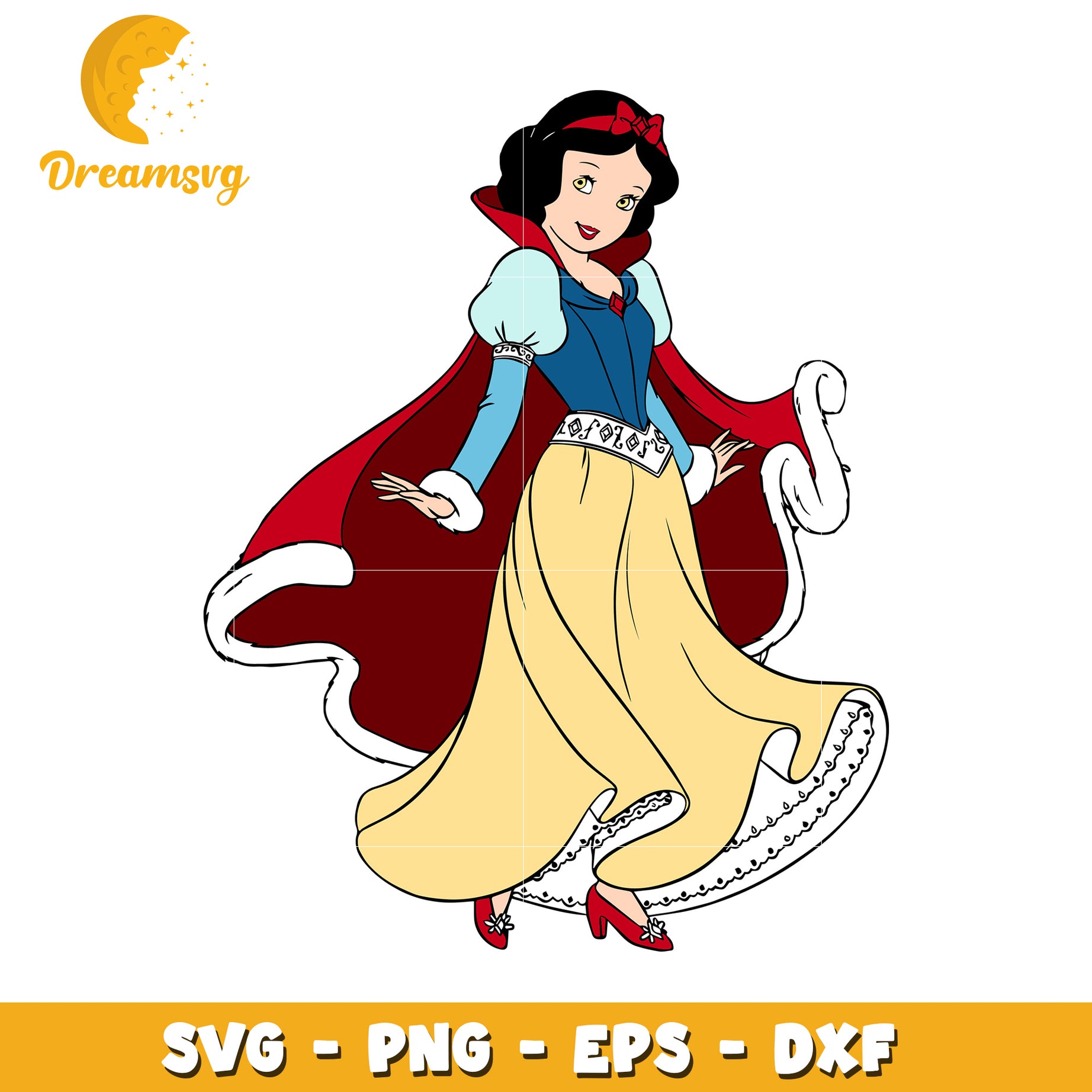 SVG File of Classic Princess Snow White for Crafting Projects