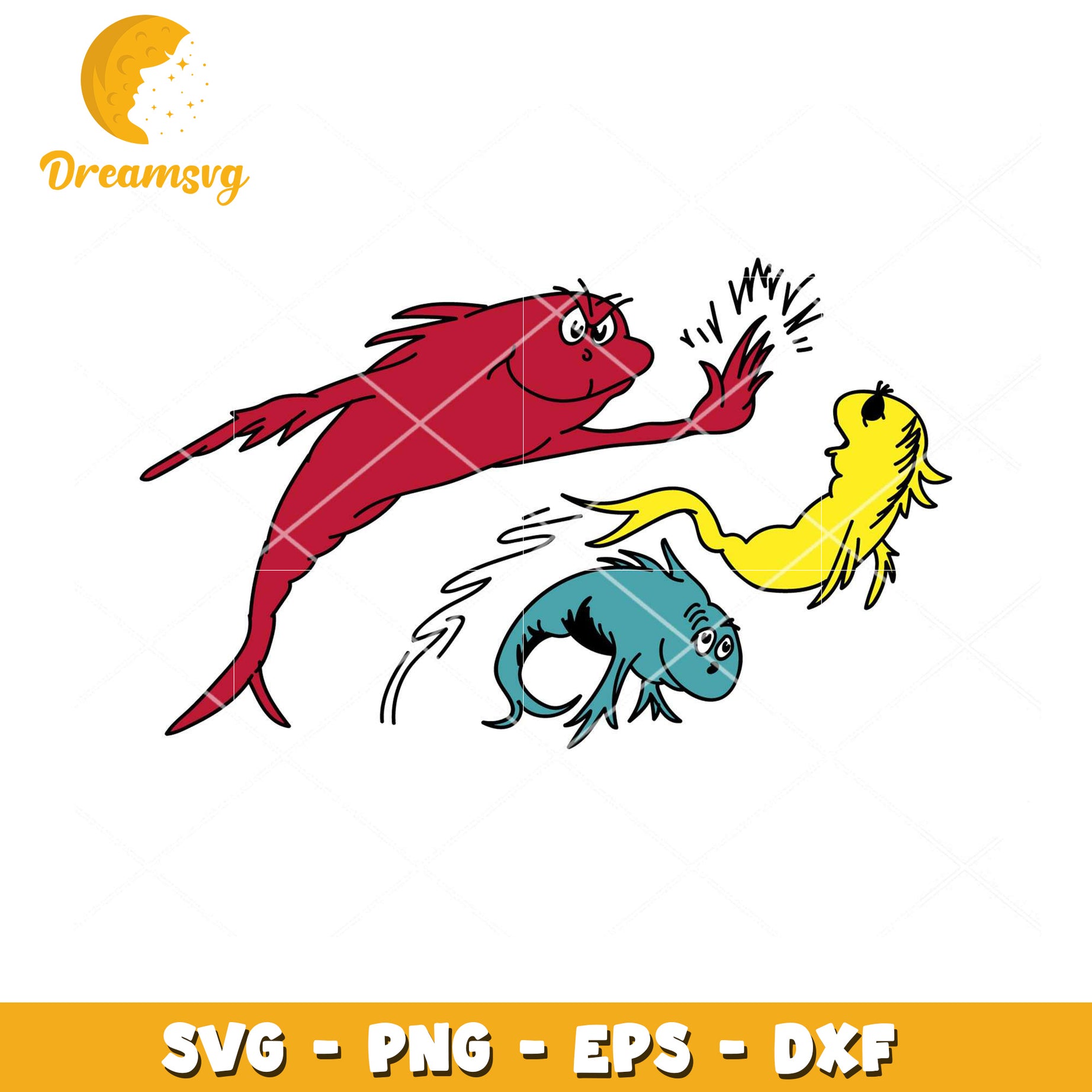 SVG Fish From Seuss Instant Download