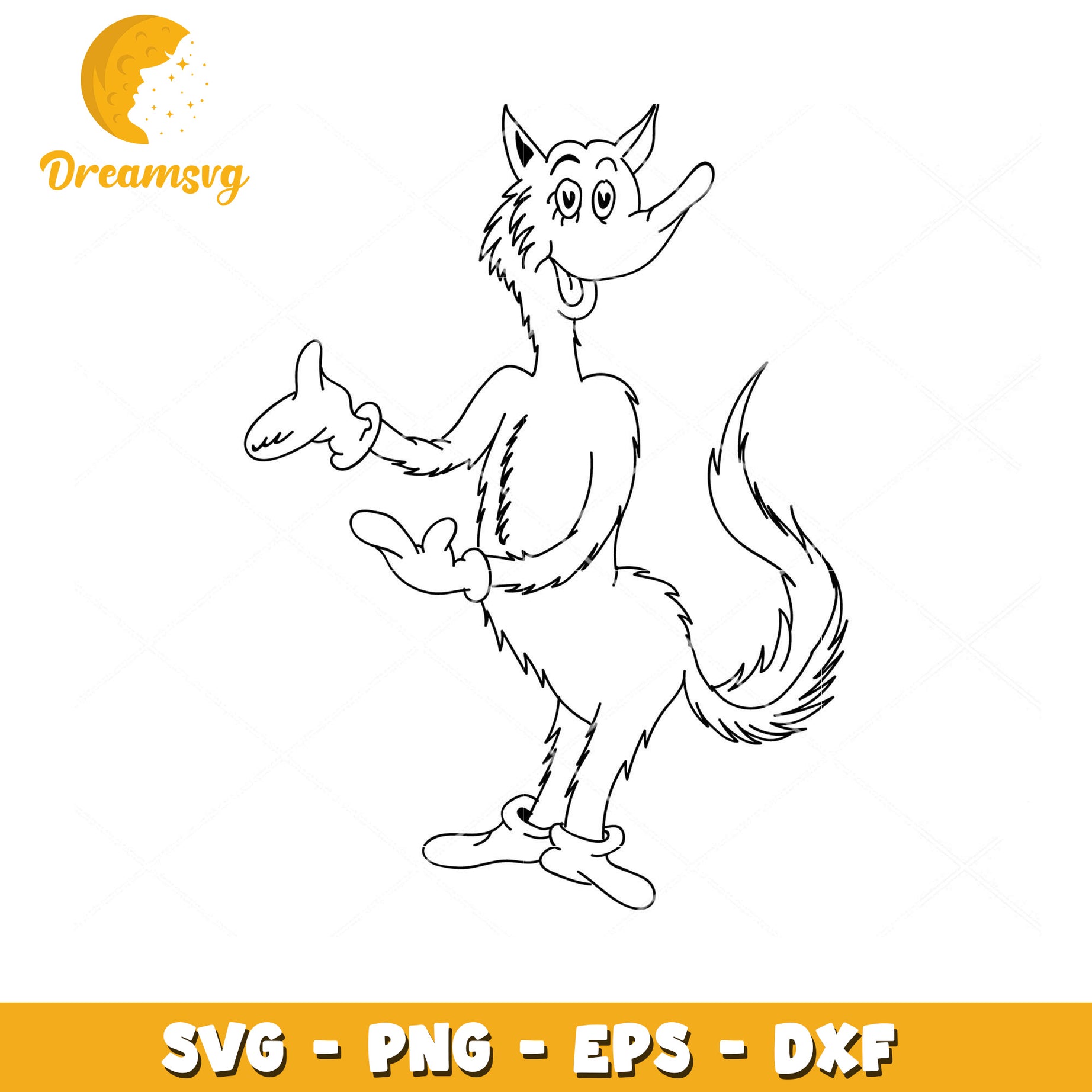 SVG Fox Illustration Instant Download