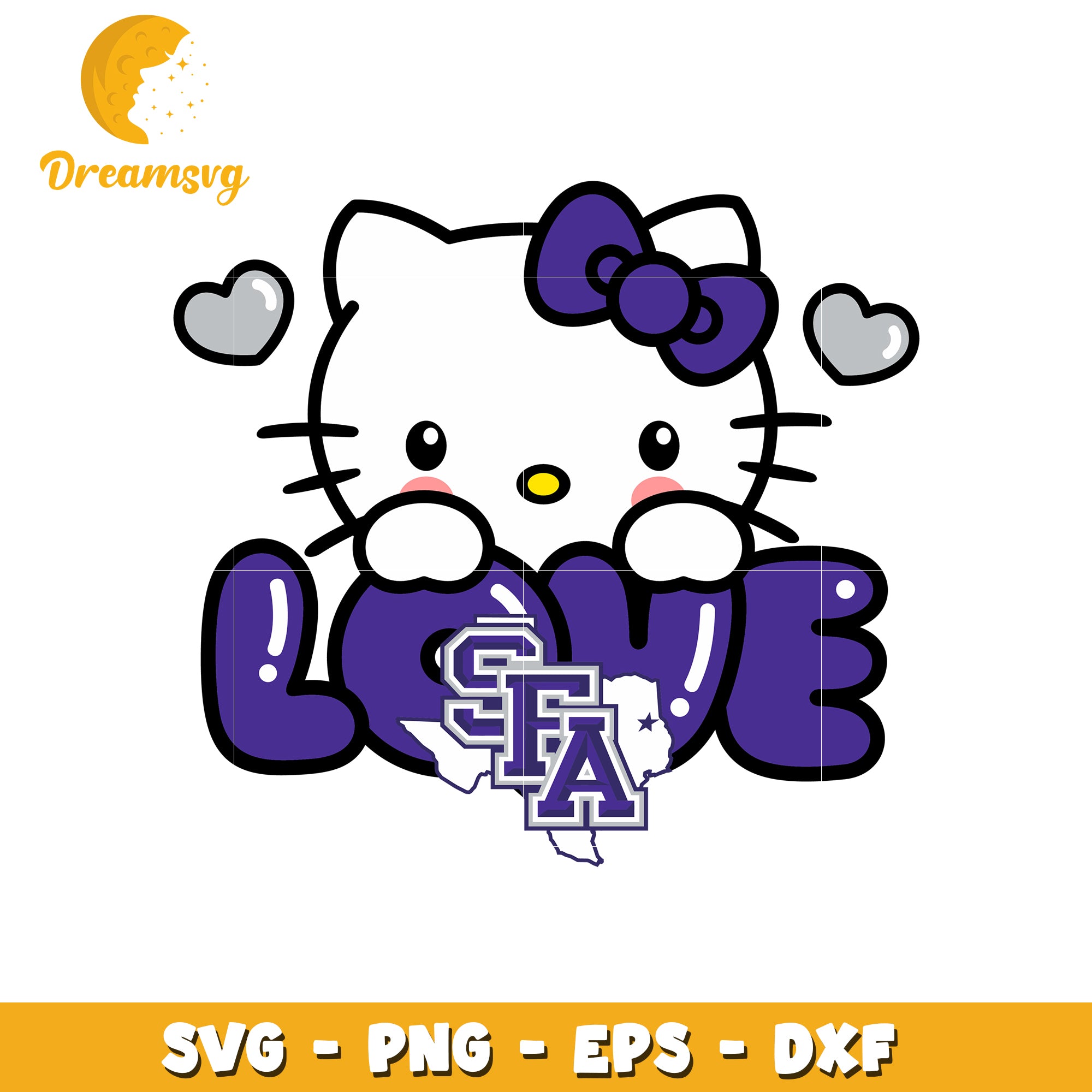 SVG Hello Kitty Texas A&M Love Design