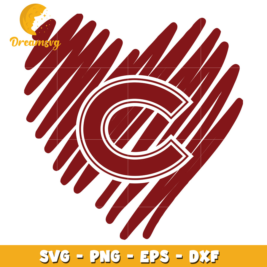 SVG PNG EPS DXF Letter C Heart Design