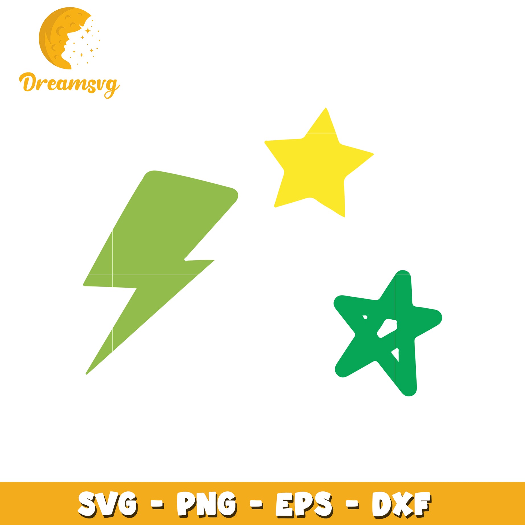 SVG Stars Lightning Bolt Clipart Bundle