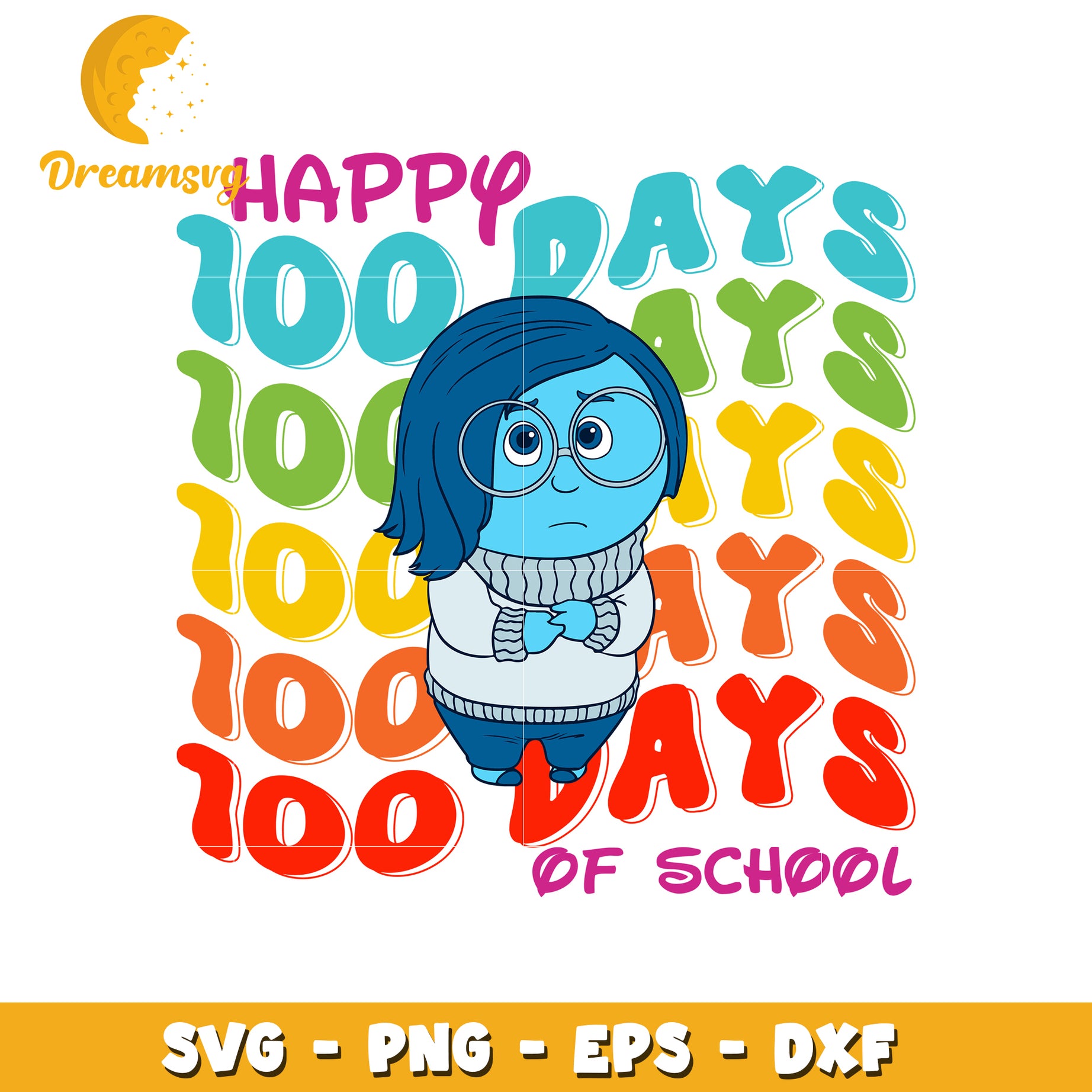 Sadness 100 Days Of School SVG