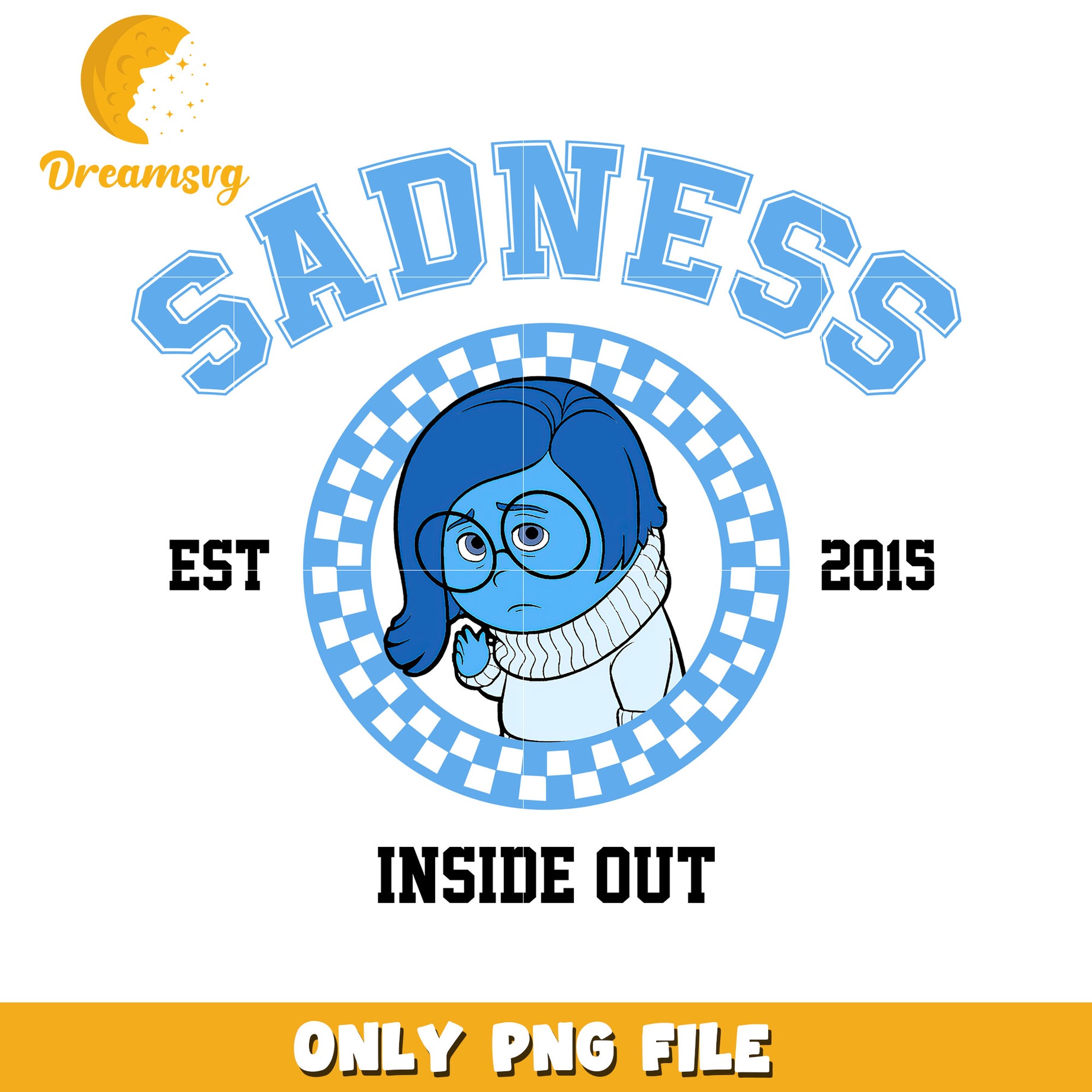 Sadness Character Inside Out PNG Graphic File Download