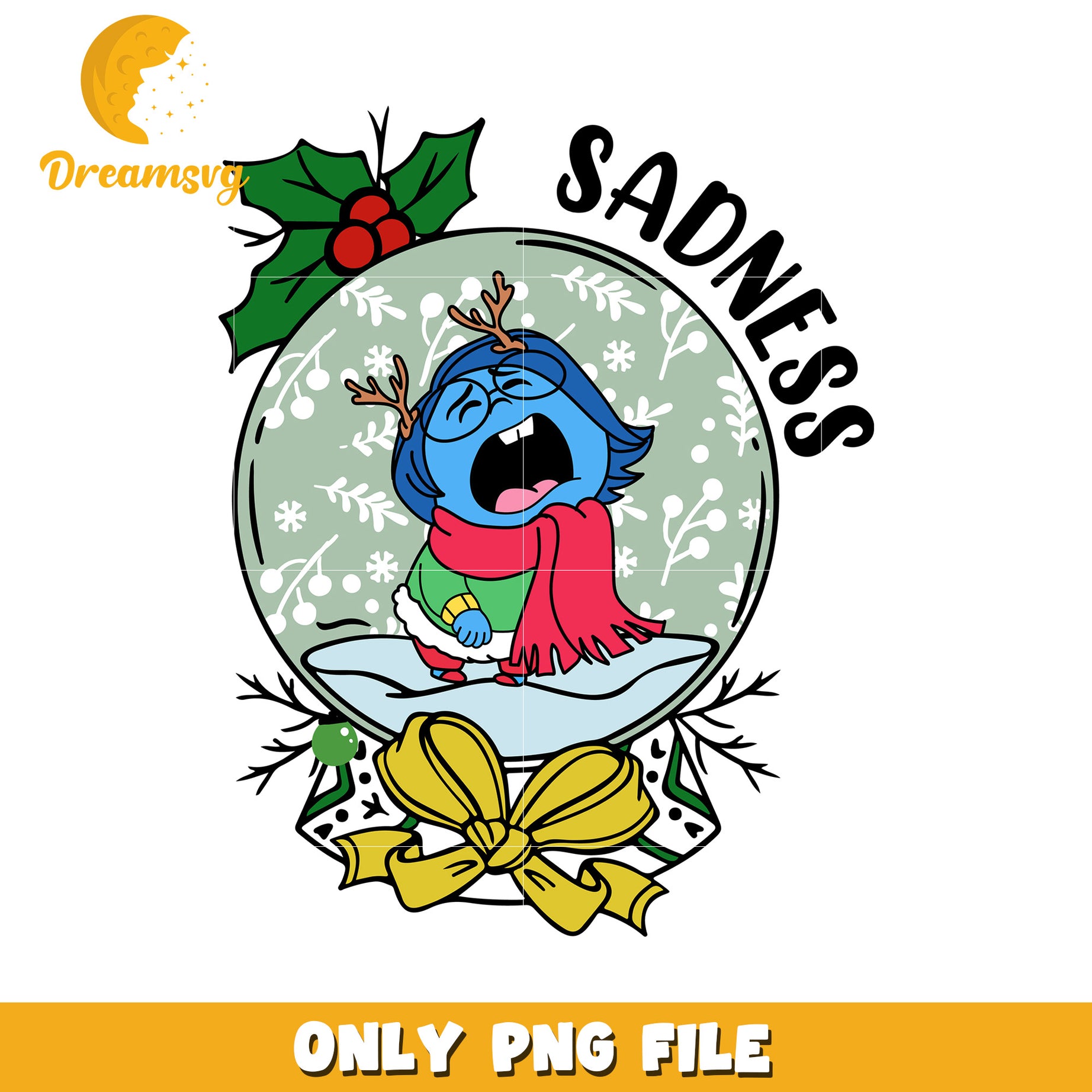 Sadness Christmas PNG Snow Globe