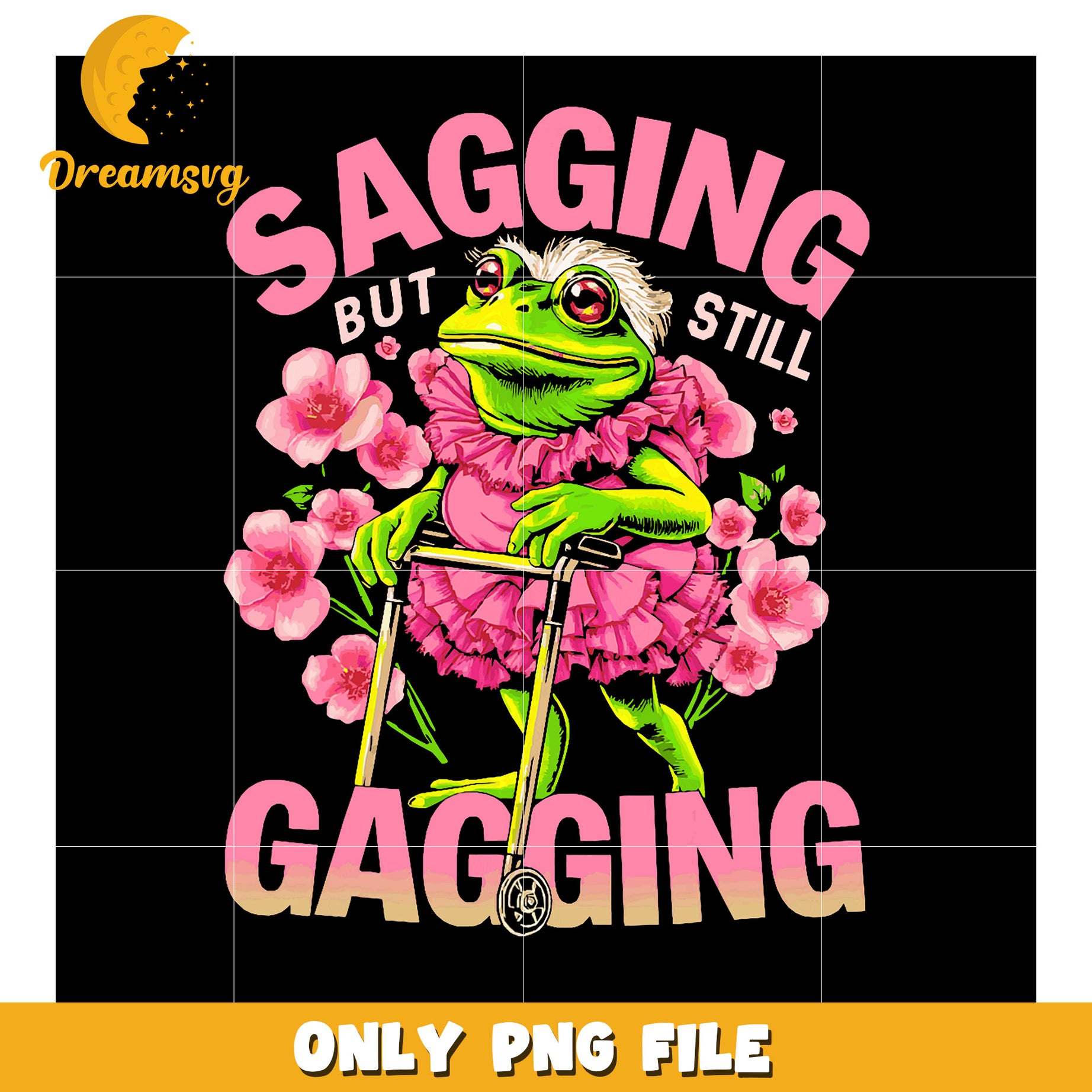 Sagging But Still Gagging Frog PNG
