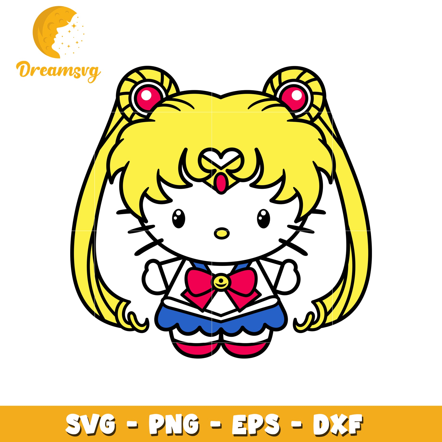 Sailor Moon Hello Kitty SVG PNG EPS DXF