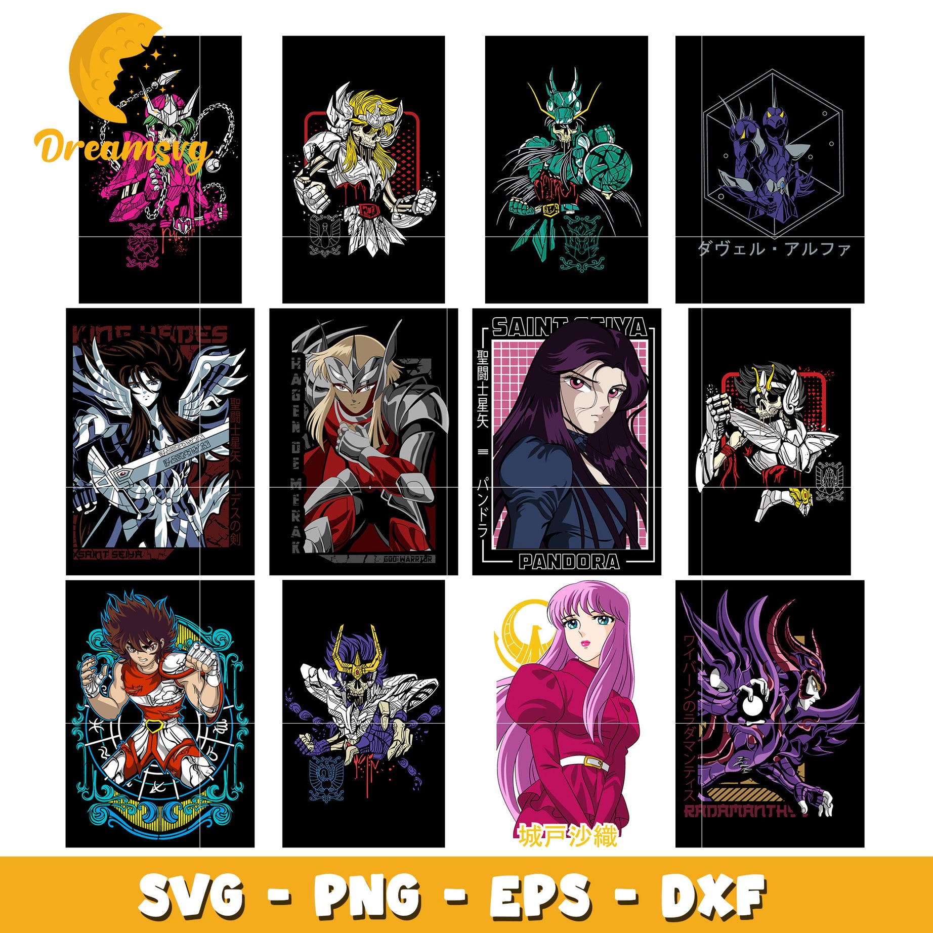 Saint Seiya characters bundle svg, Saint Seiya omega svg