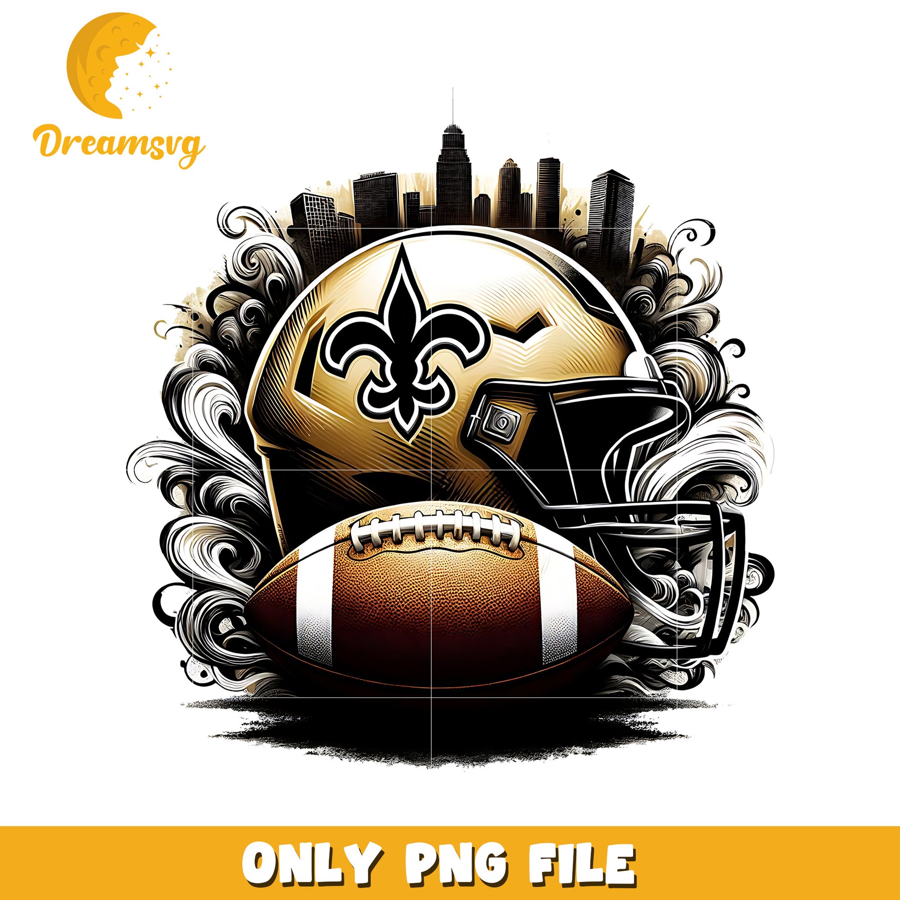 Saints helmet and ball png, nfl mvp png, nfl helmet png
