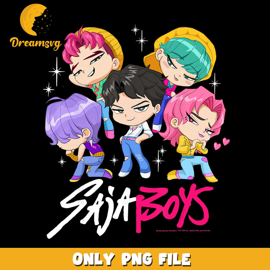 Saja Boys Kpop Demon Hunters Chibi PNG, Netflix Anime, Fan Art PNG