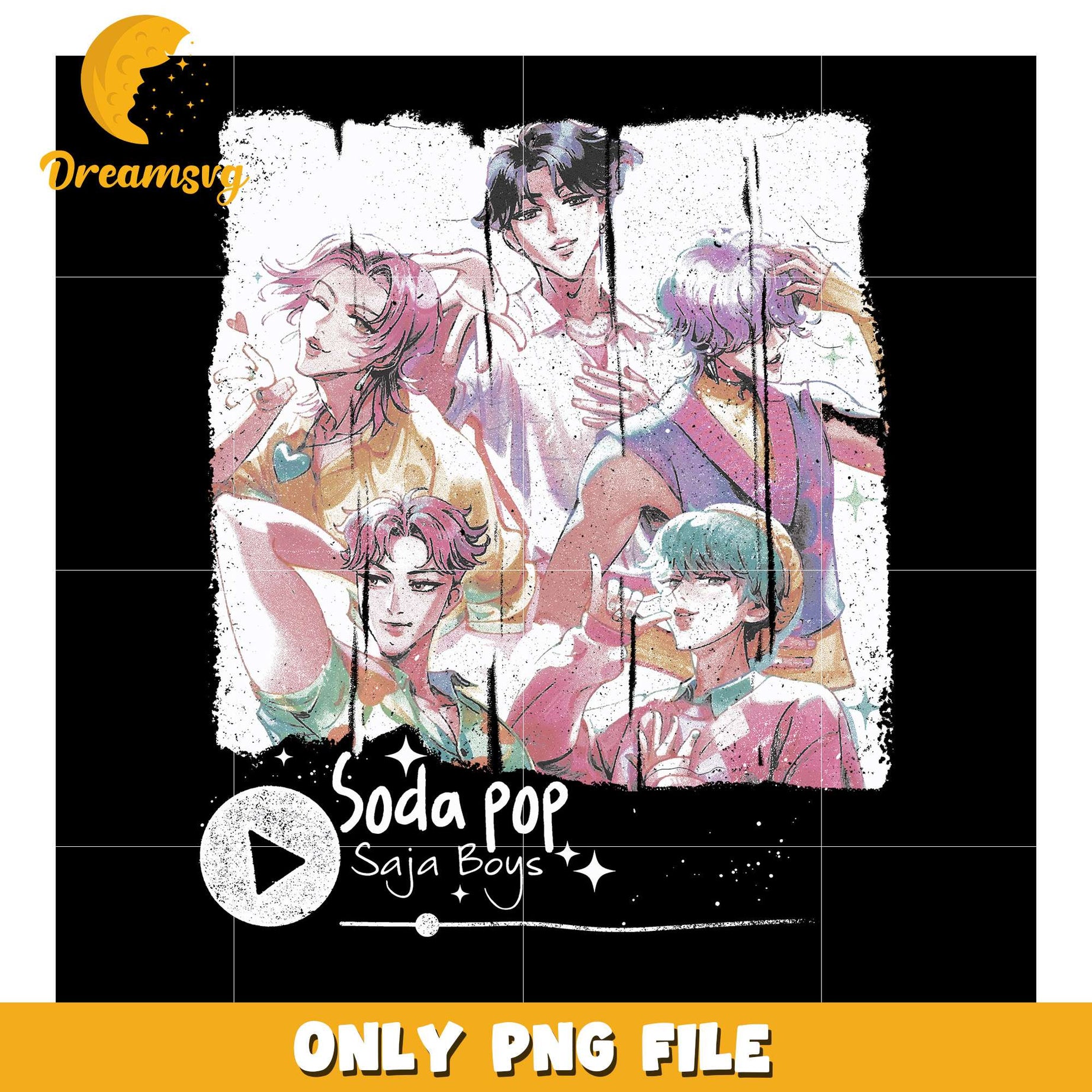 Saja boys and huntrix png, love fighter aesthetic png, kpop hero png