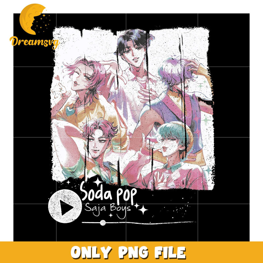 Saja boys and huntrix png, love fighter aesthetic png, kpop hero png