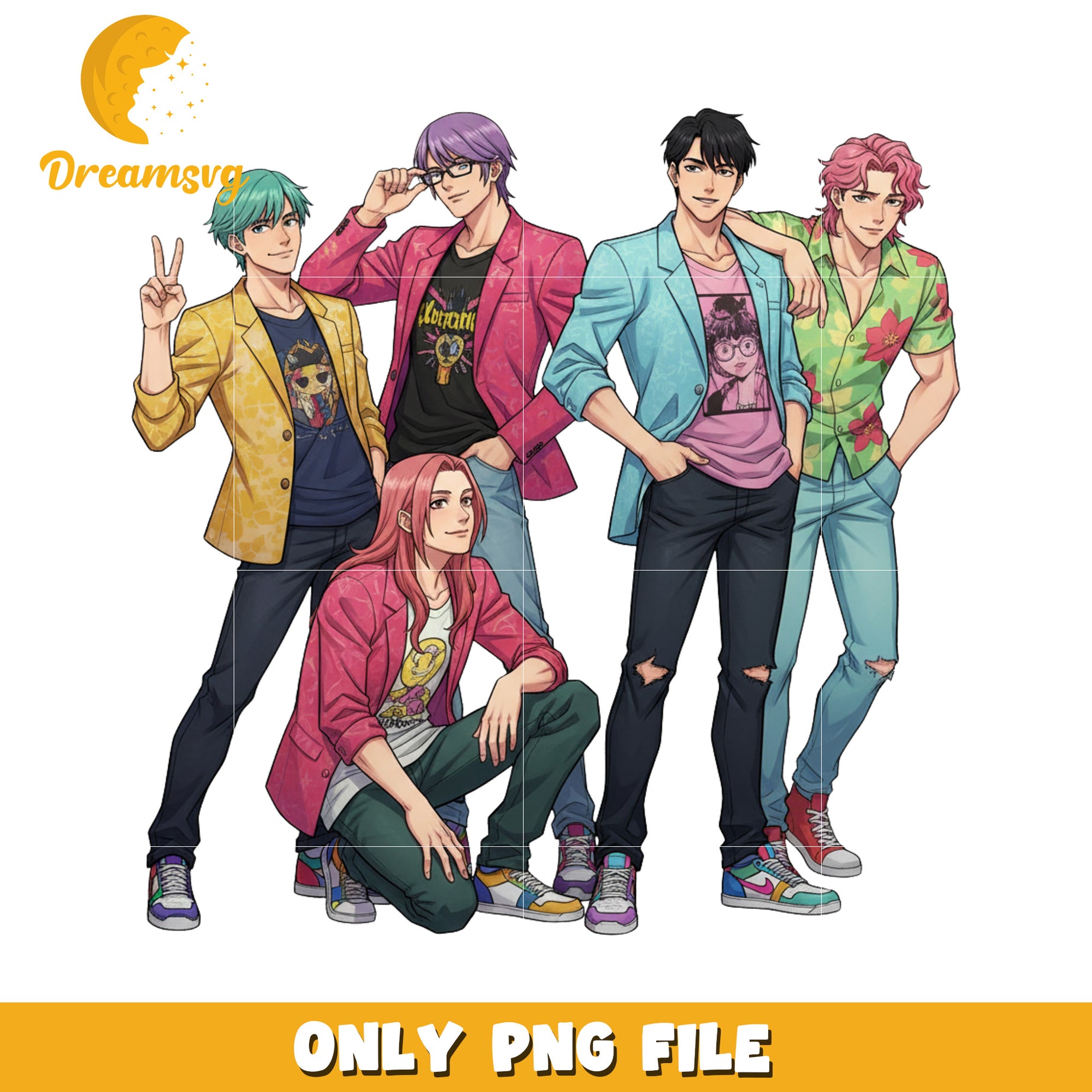 Saja boys band members png, saja boys​ png, demon hunters png