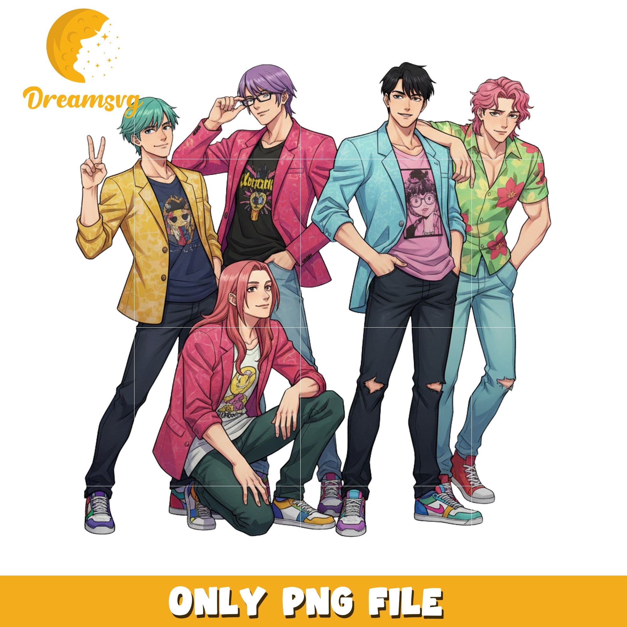 Saja boys band members png, saja boys​ png, demon hunters png