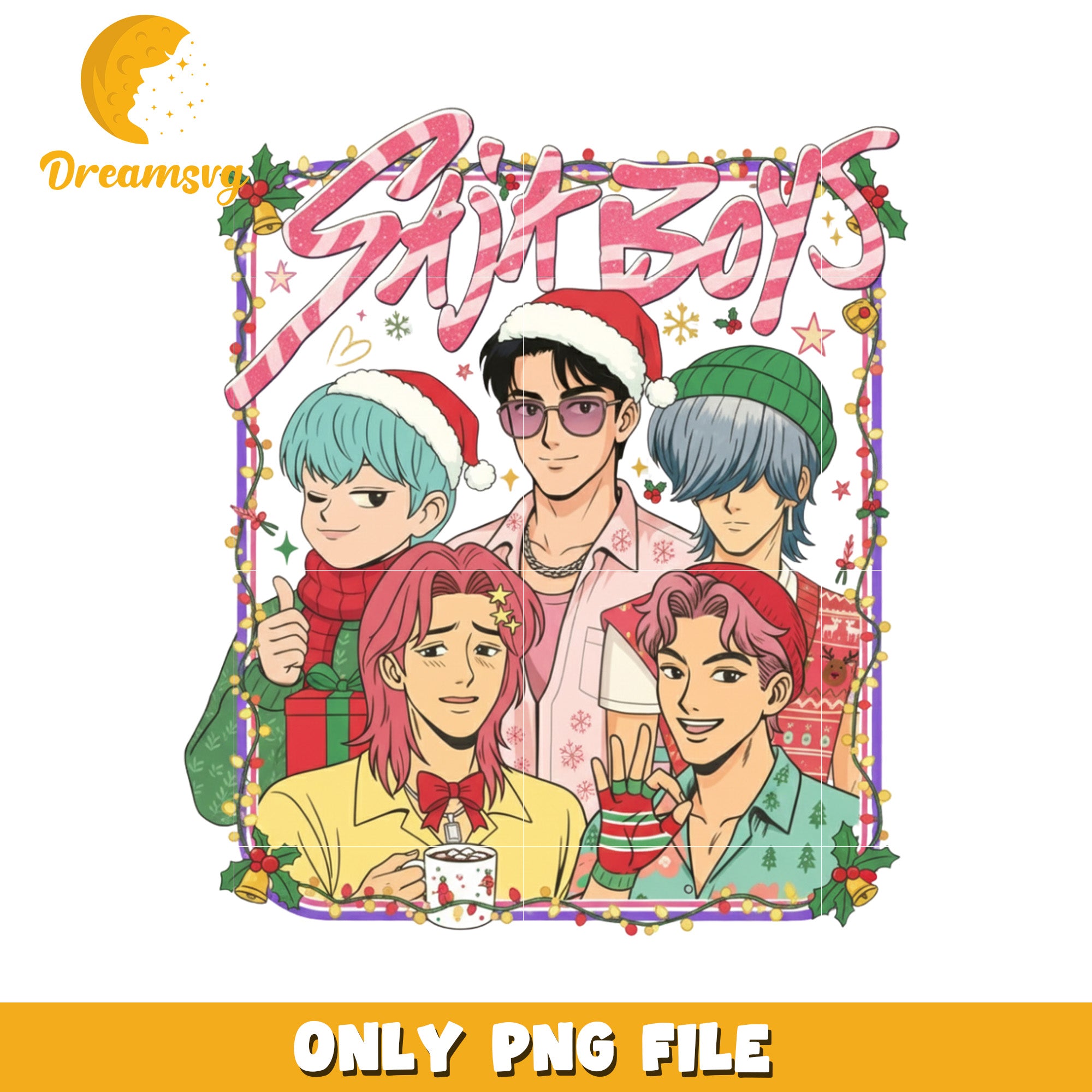 Saja boys christmas png, christmas season png, merry christmas png