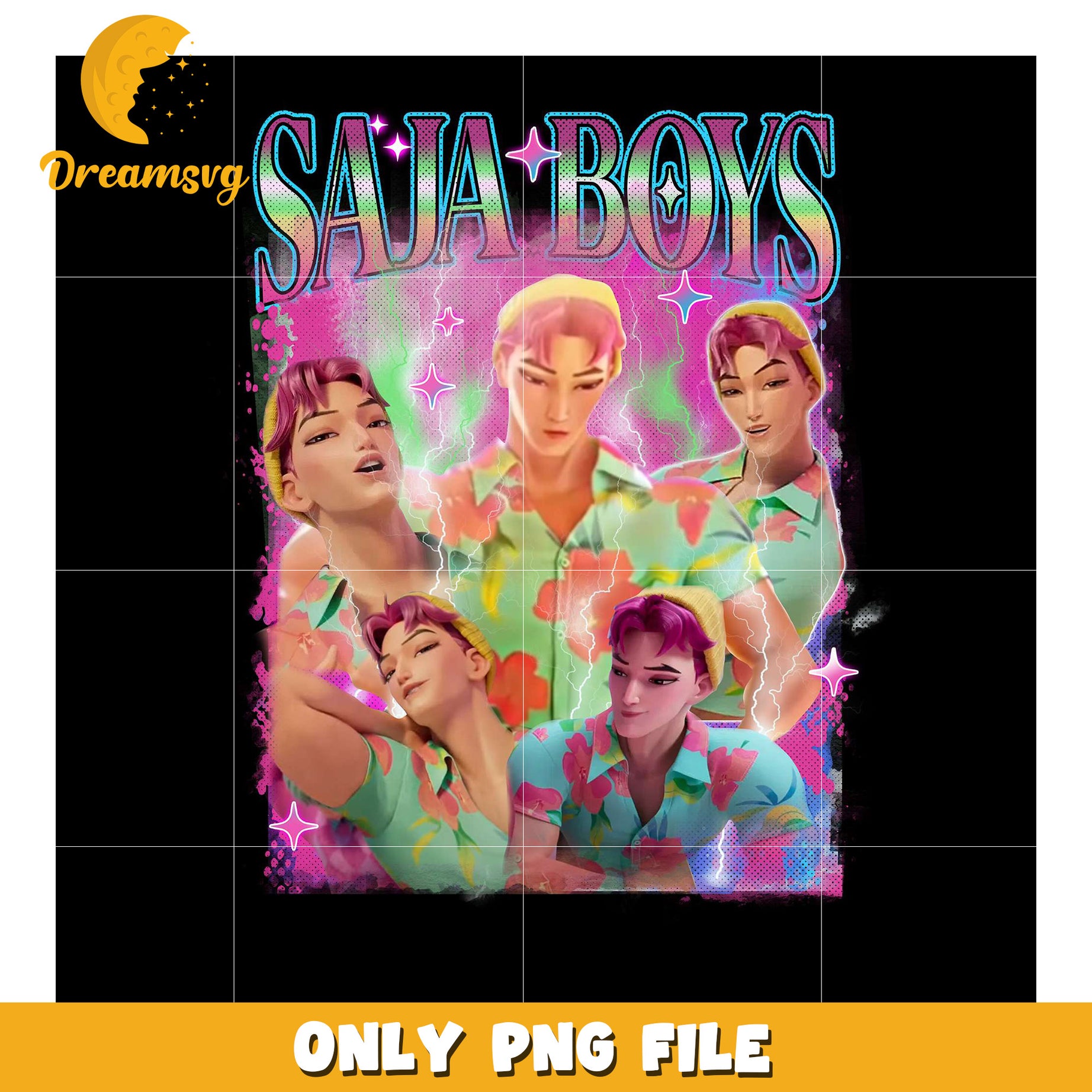 Saja boys design png, korean anime​ png, hip hop band png
