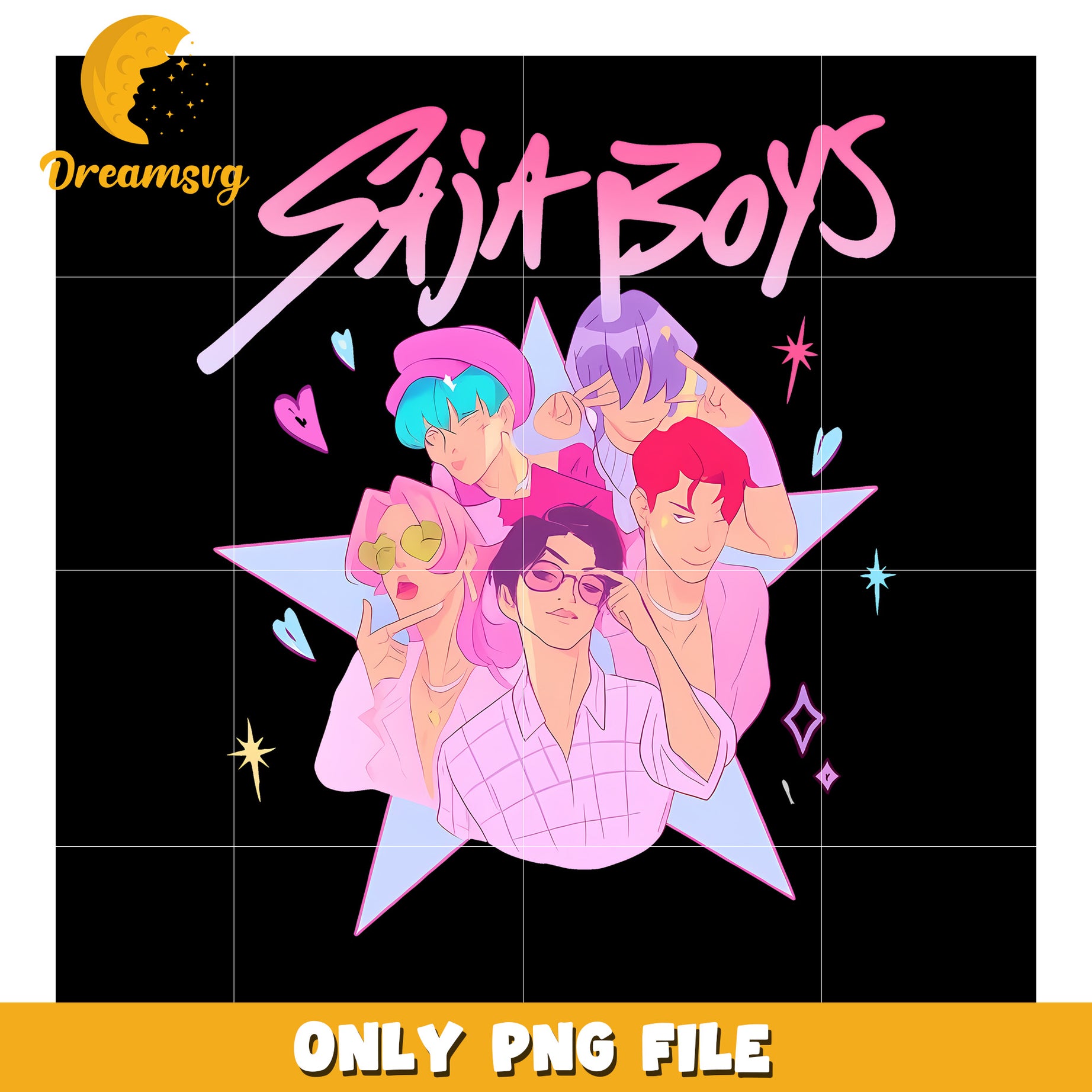 Saja boys design png, korean manhwa png, kpop cartoon png