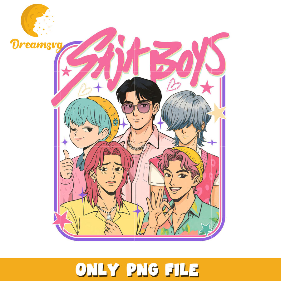 Saja boys kpop band hunter png, korean anime​ png, hip hop band png