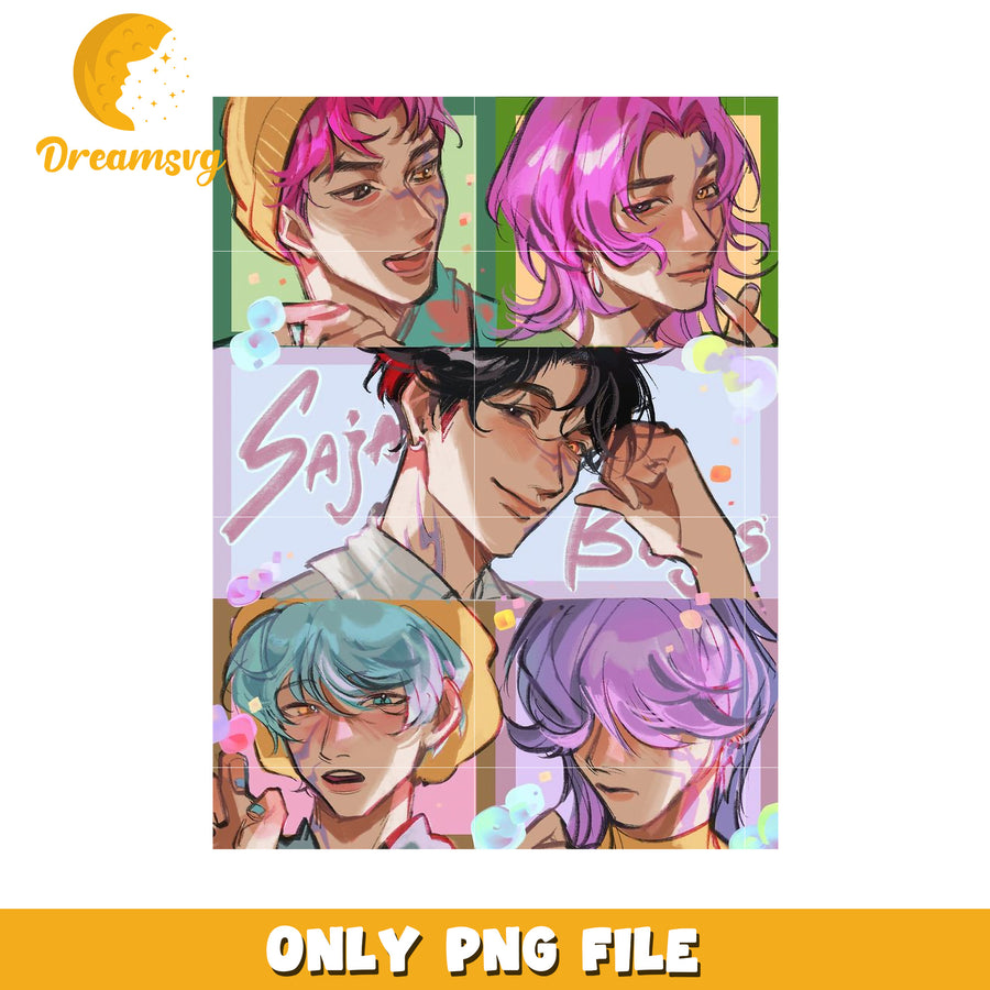 Saja boys kpop png, kpop cartoon png, kpop demon hunters png