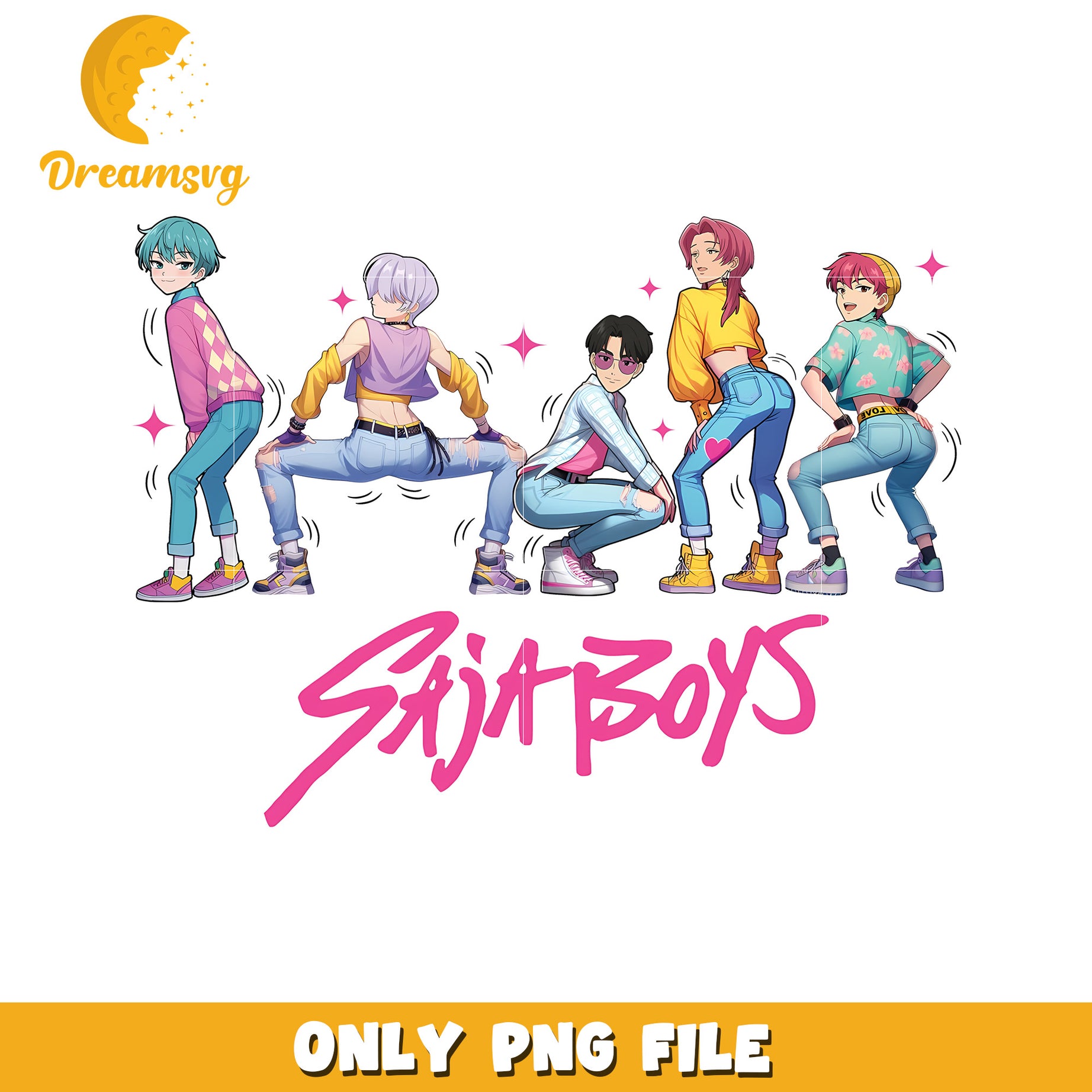 Saja boys members png, korean manhwa png, kpop cartoon png