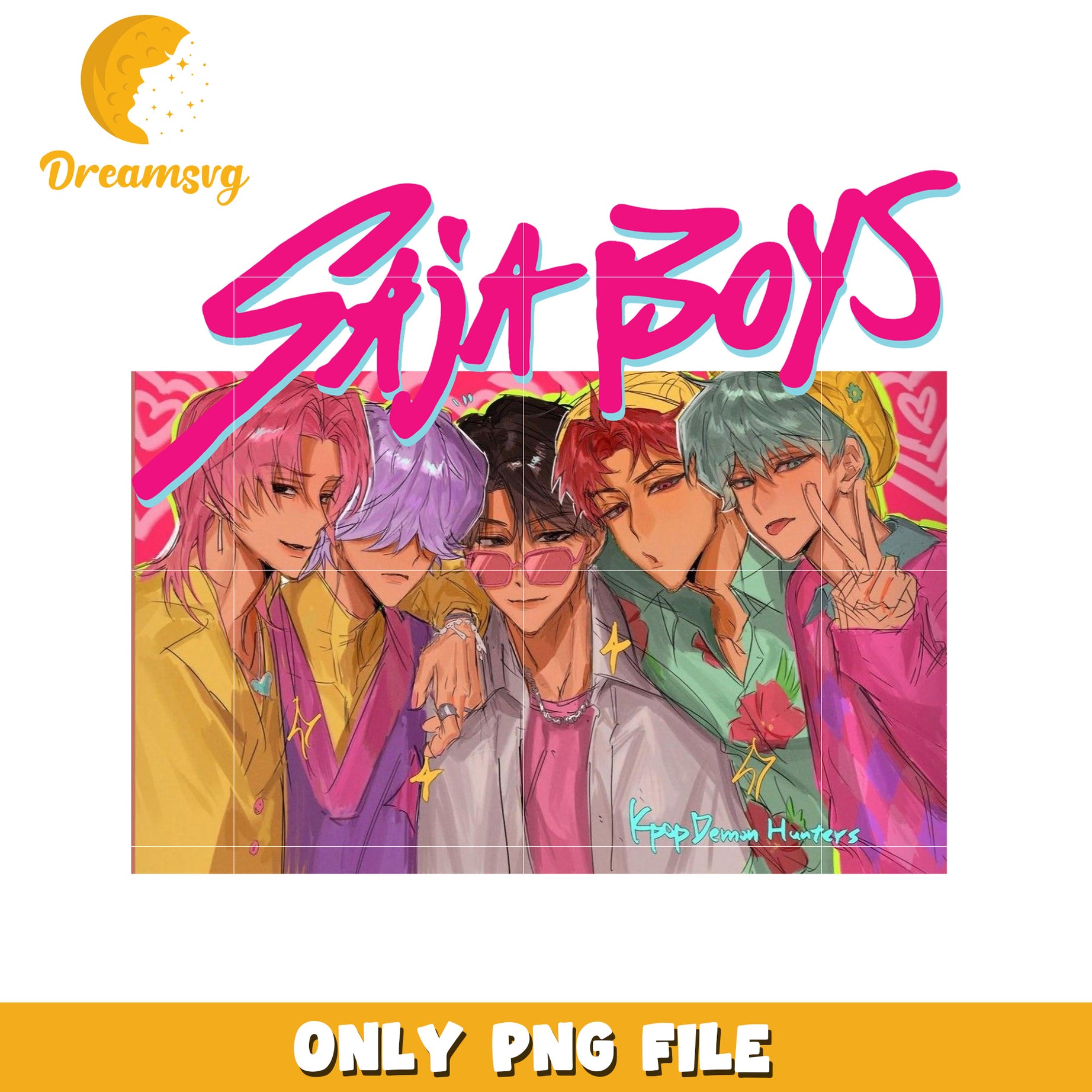 Saja boys members png, kpop cartoon png, kpop demon hunters png