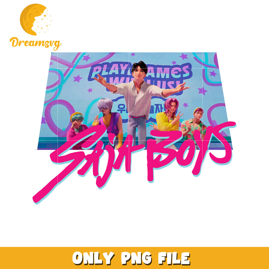 Saja boys performance png, kpop cartoon png, kpop demon hunters png