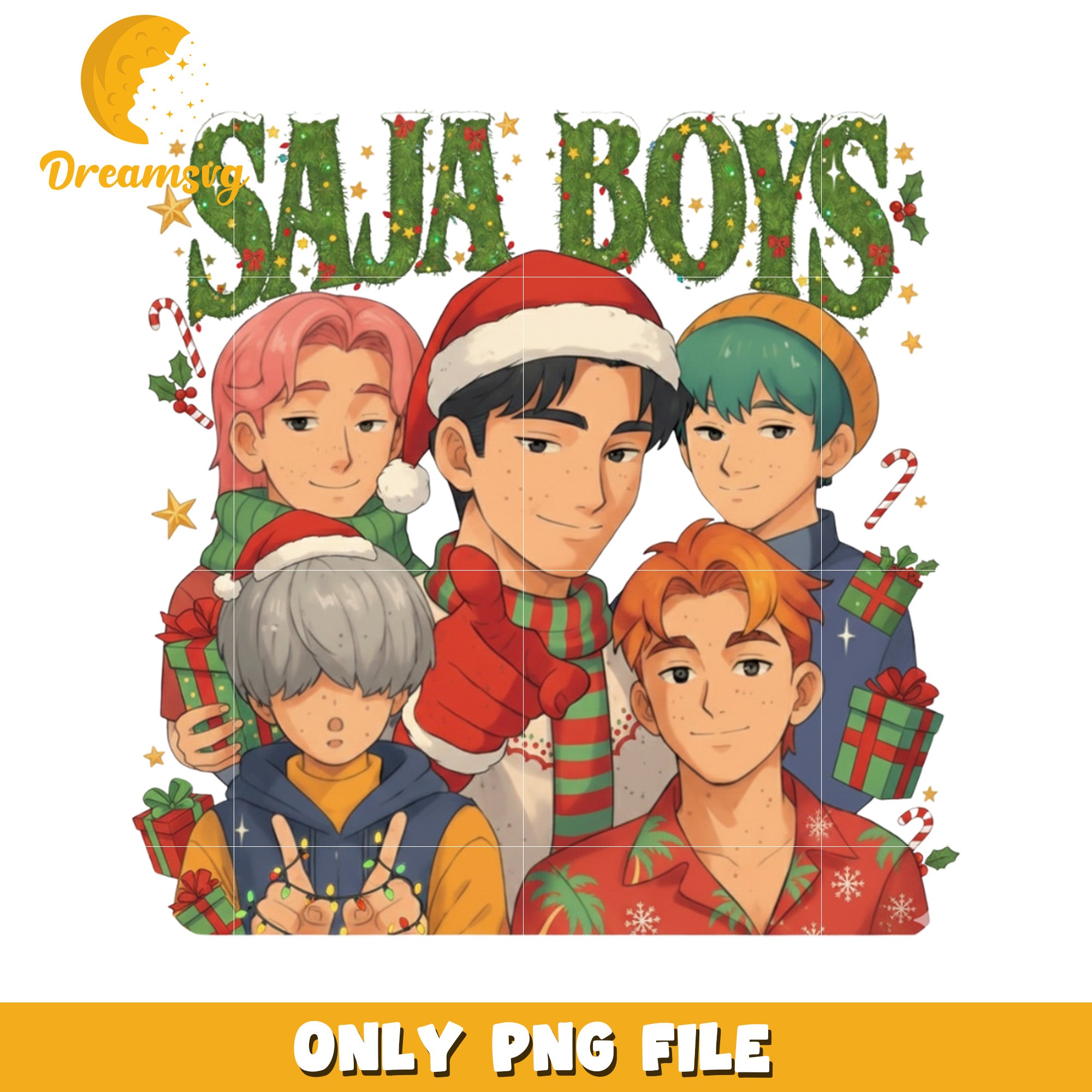 Saja boys png, christmas season png, merry christmas png