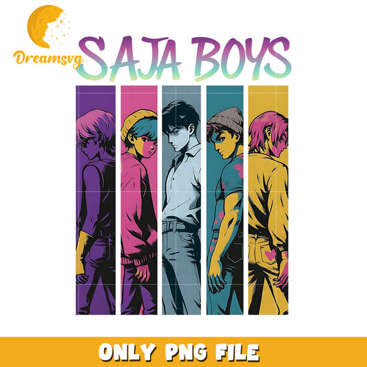 Saja boys png, classic boy bands​ png, streetwear crew png