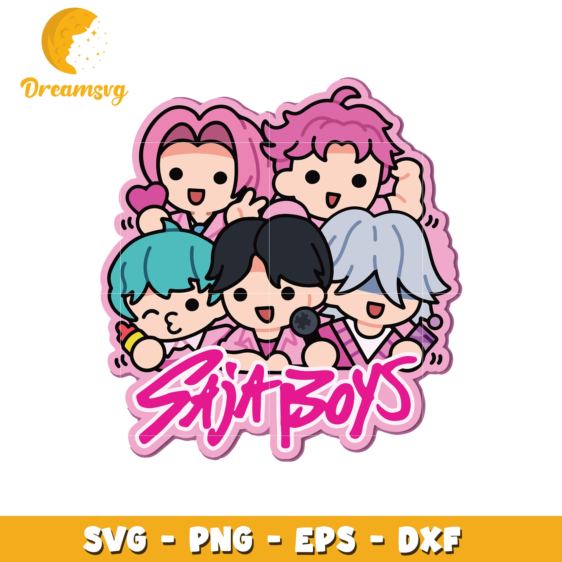 Saja boys svg, saja cartoon svg, cute boys band svg