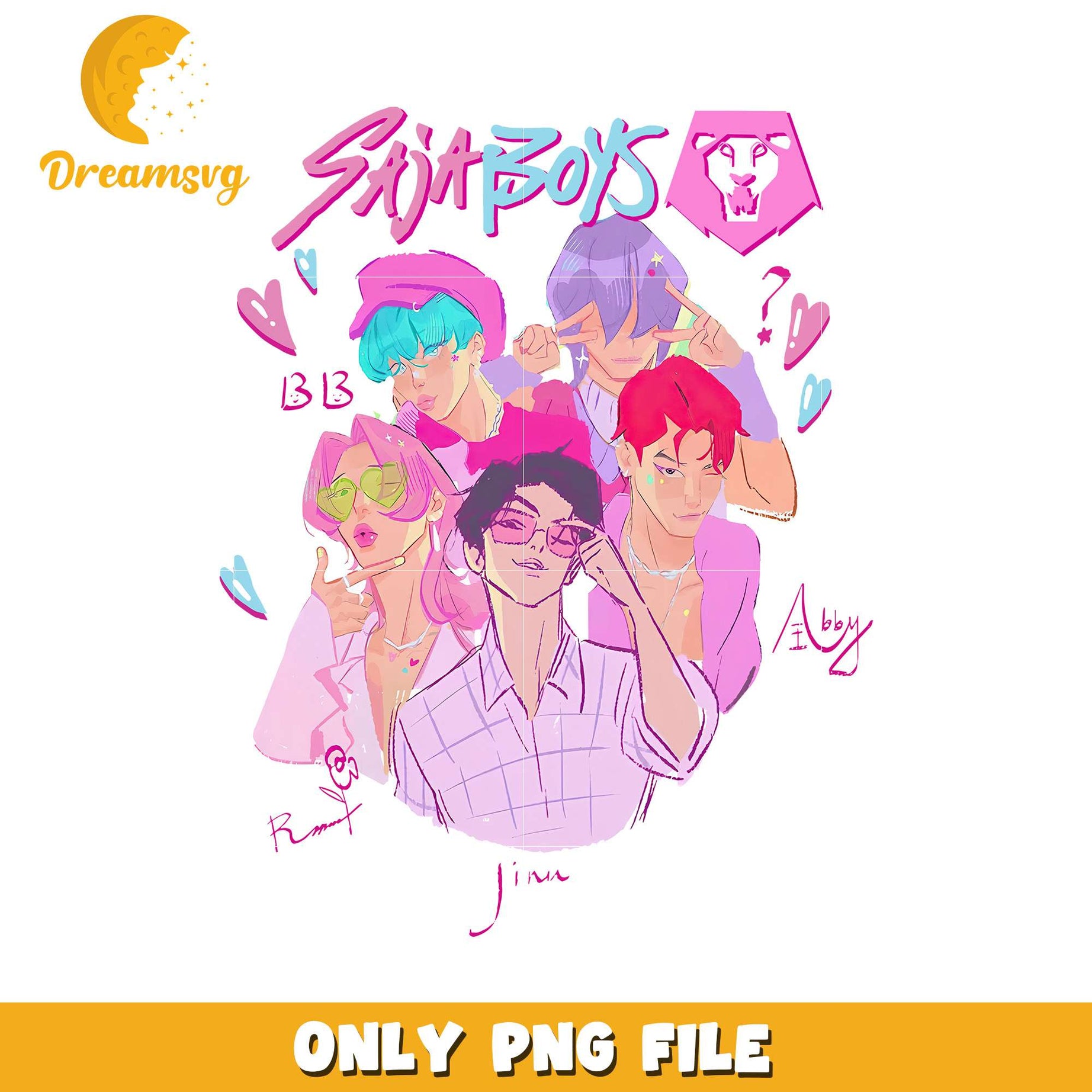 Saja boys team png, love fighter aesthetic png, kpop hero png