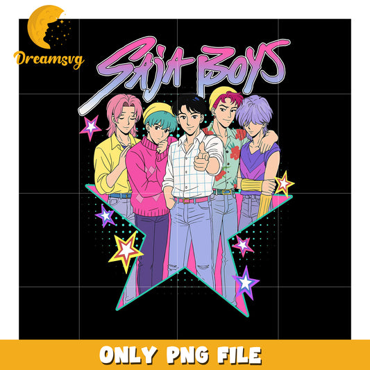 Saja boys teams logo png, korean cartoon​ png, modern vibes​ boys png