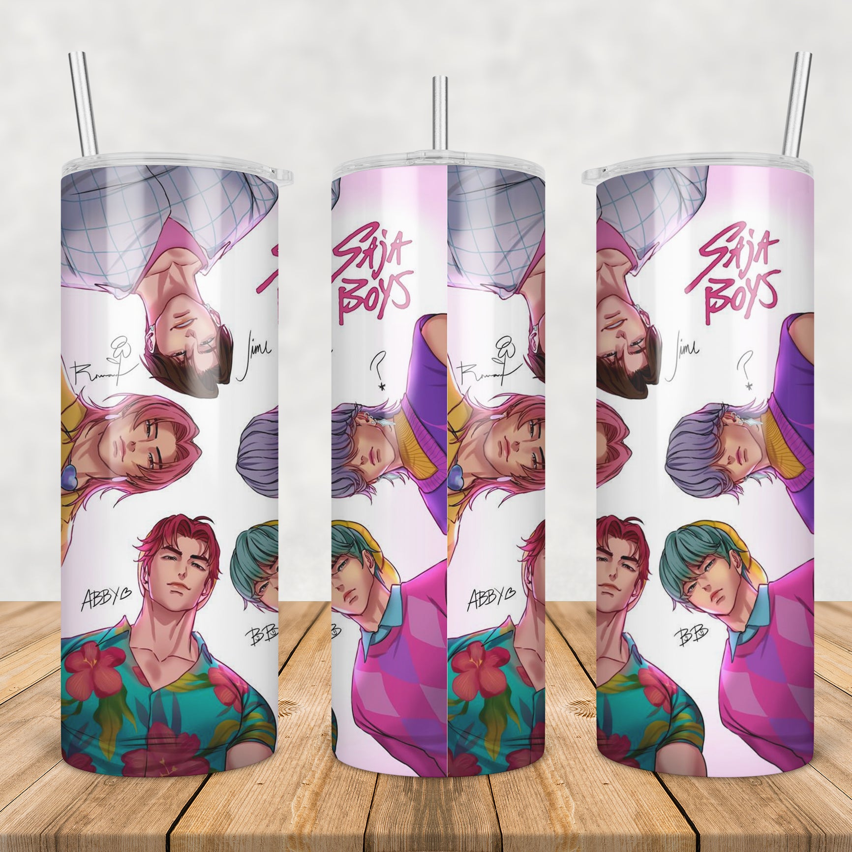 Saja kpop cartoon tumbler png, saja cartoon tumbler png, saja boys kpop tumbler png
