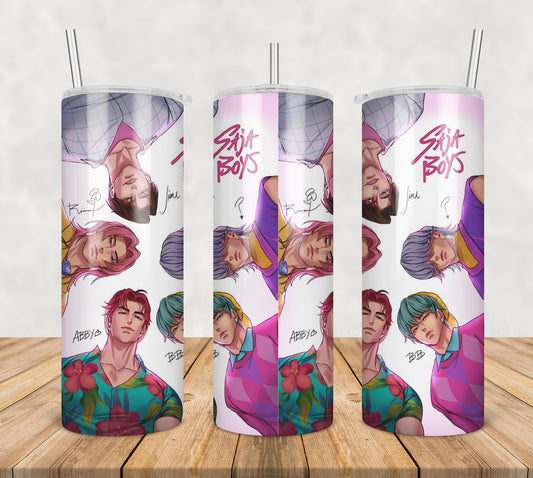 Saja kpop cartoon tumbler png, saja cartoon tumbler png, saja boys kpop tumbler png