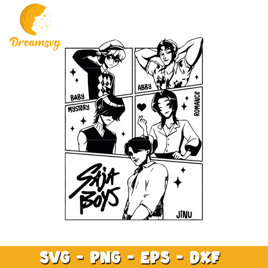Saja members name svg, saja boys members svg, saja boys kpop group svg