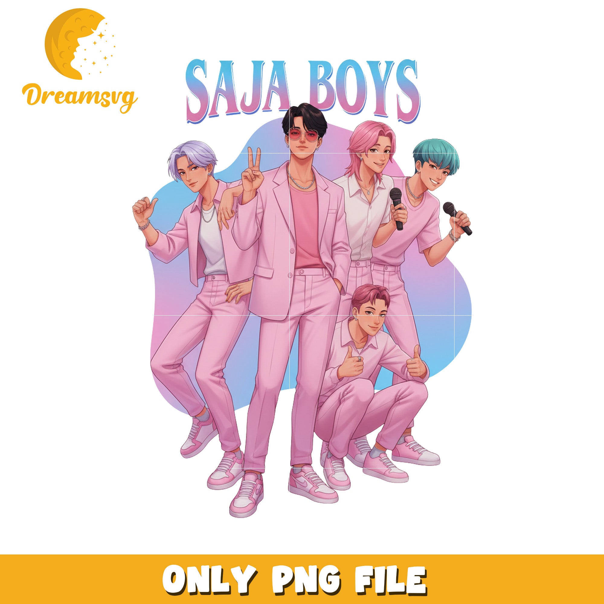 Saja pink png, dark idols png, hunter core png