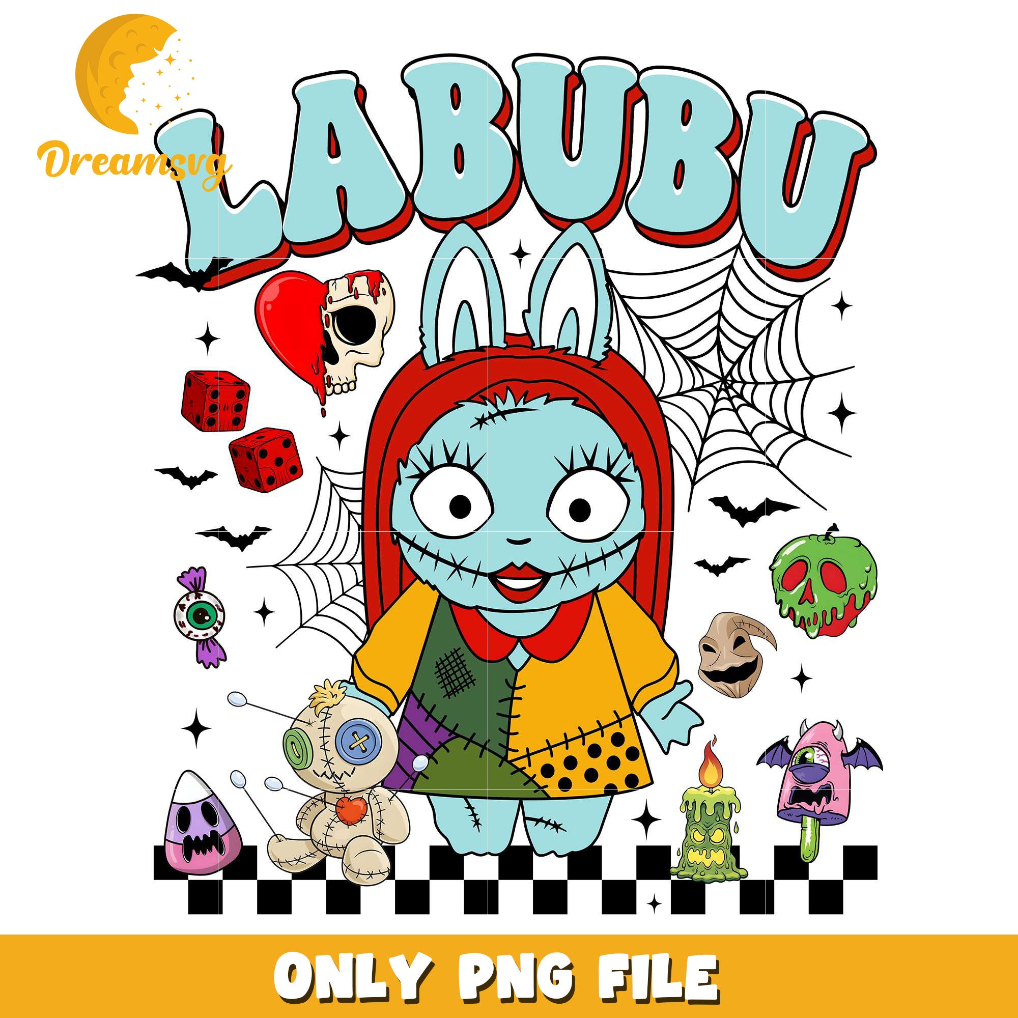 Sally labubu png, halloween cartoons png, halloween labubu​ png