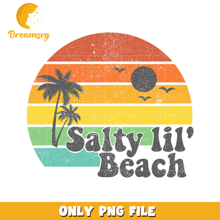 Salty Lil' Beach Retro Sunset PNG