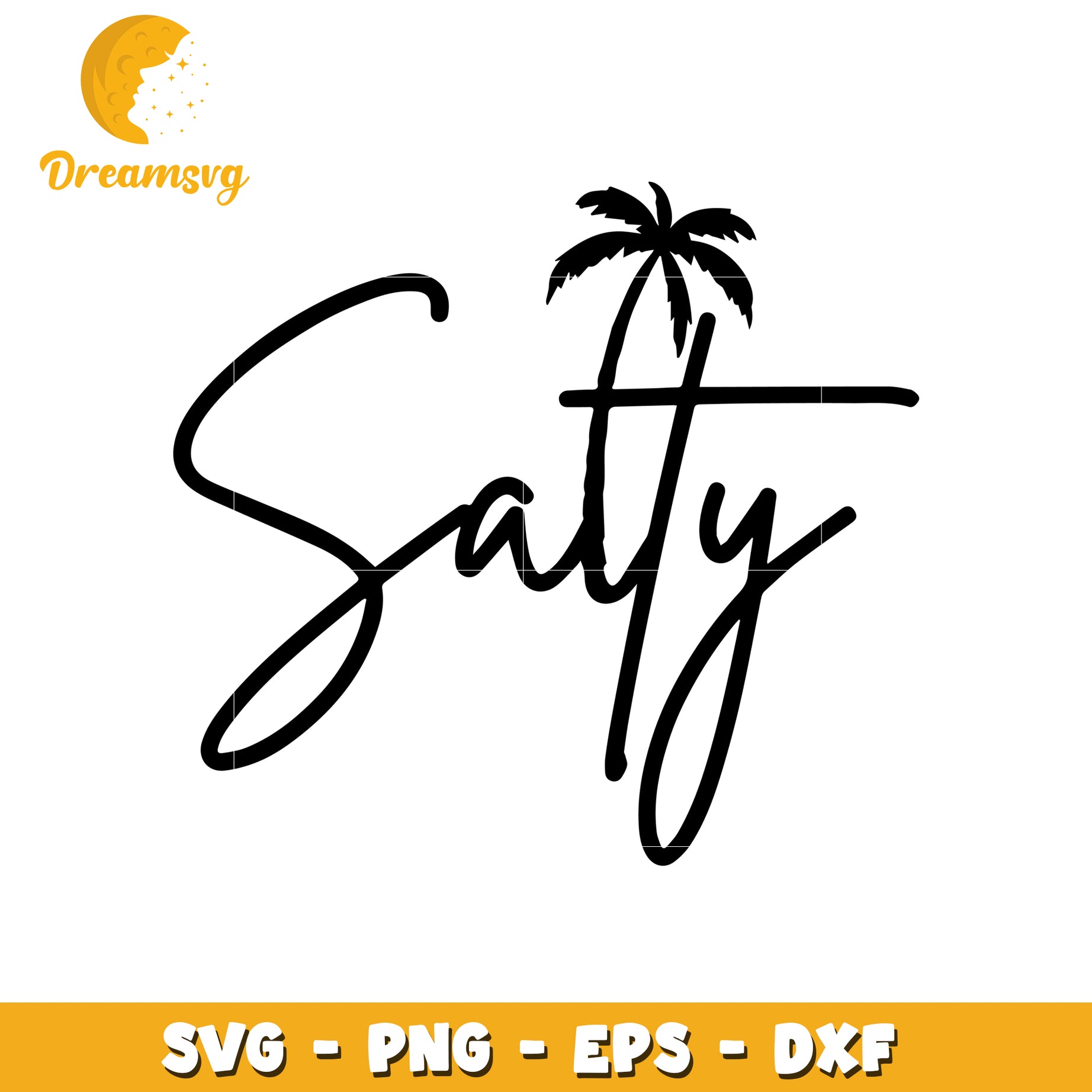 Salty Palm Tree SVG Cut File