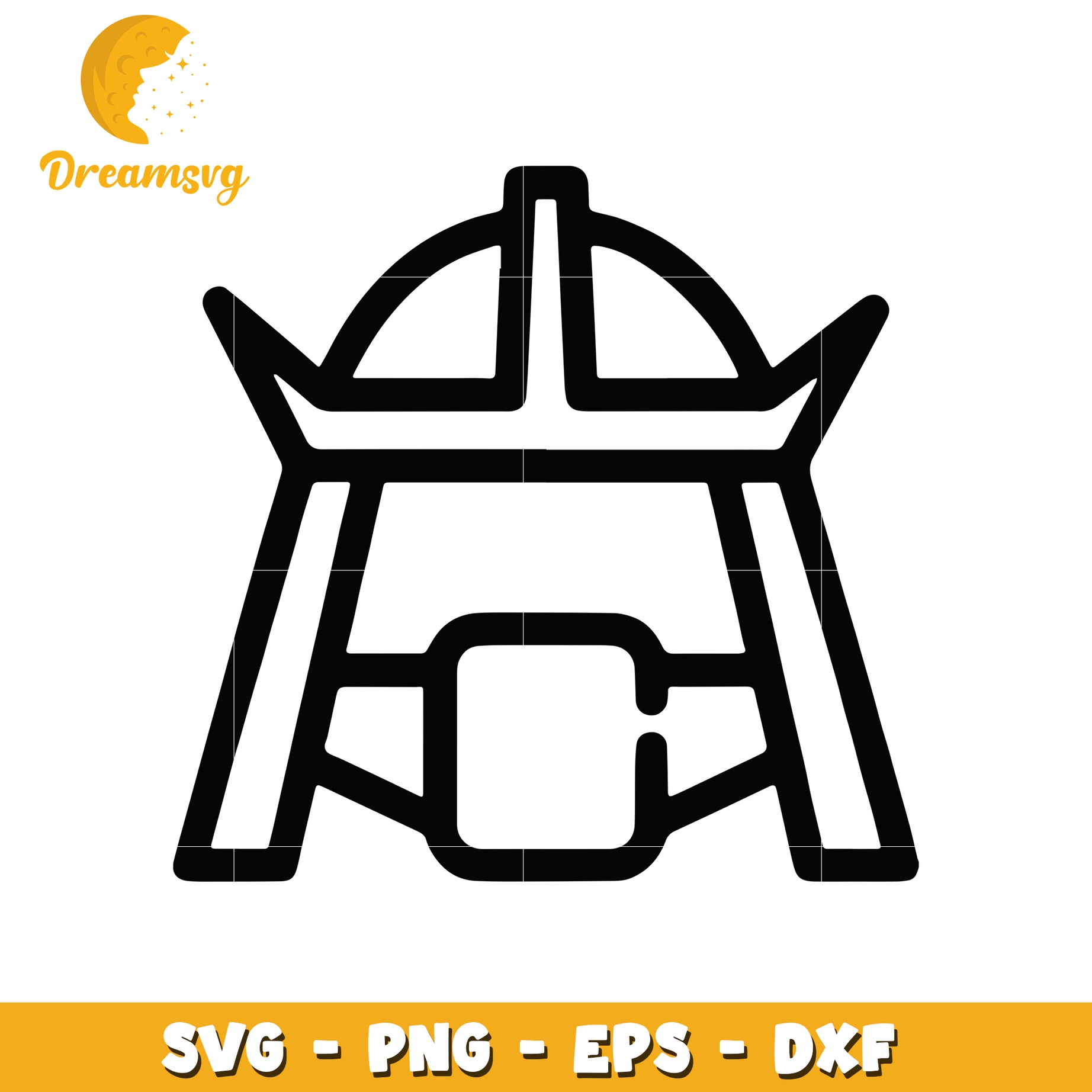 Samurai Helmet SVG PNG EPS DXF Cut File