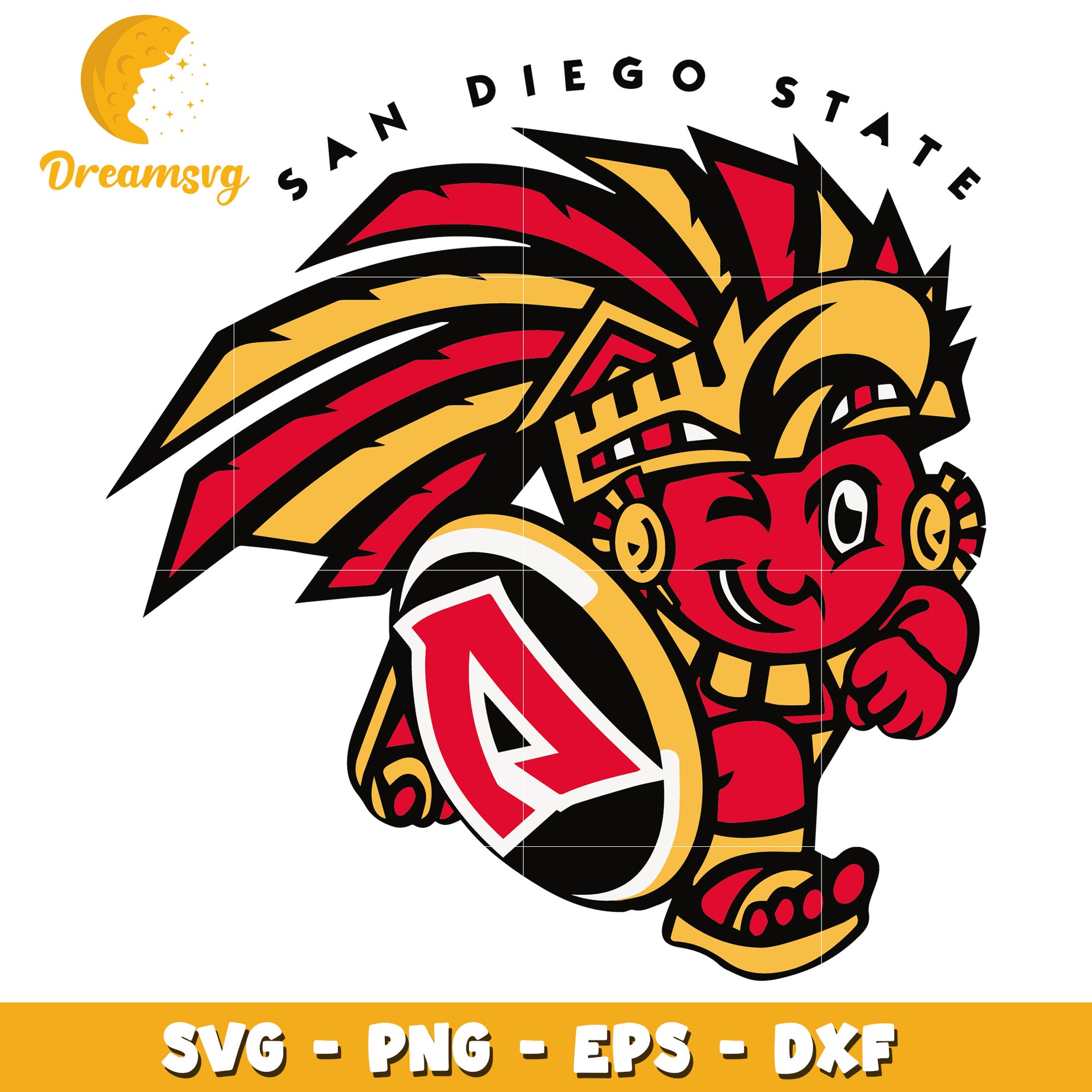 San Diego State University Mascot SVG Graphic for Download