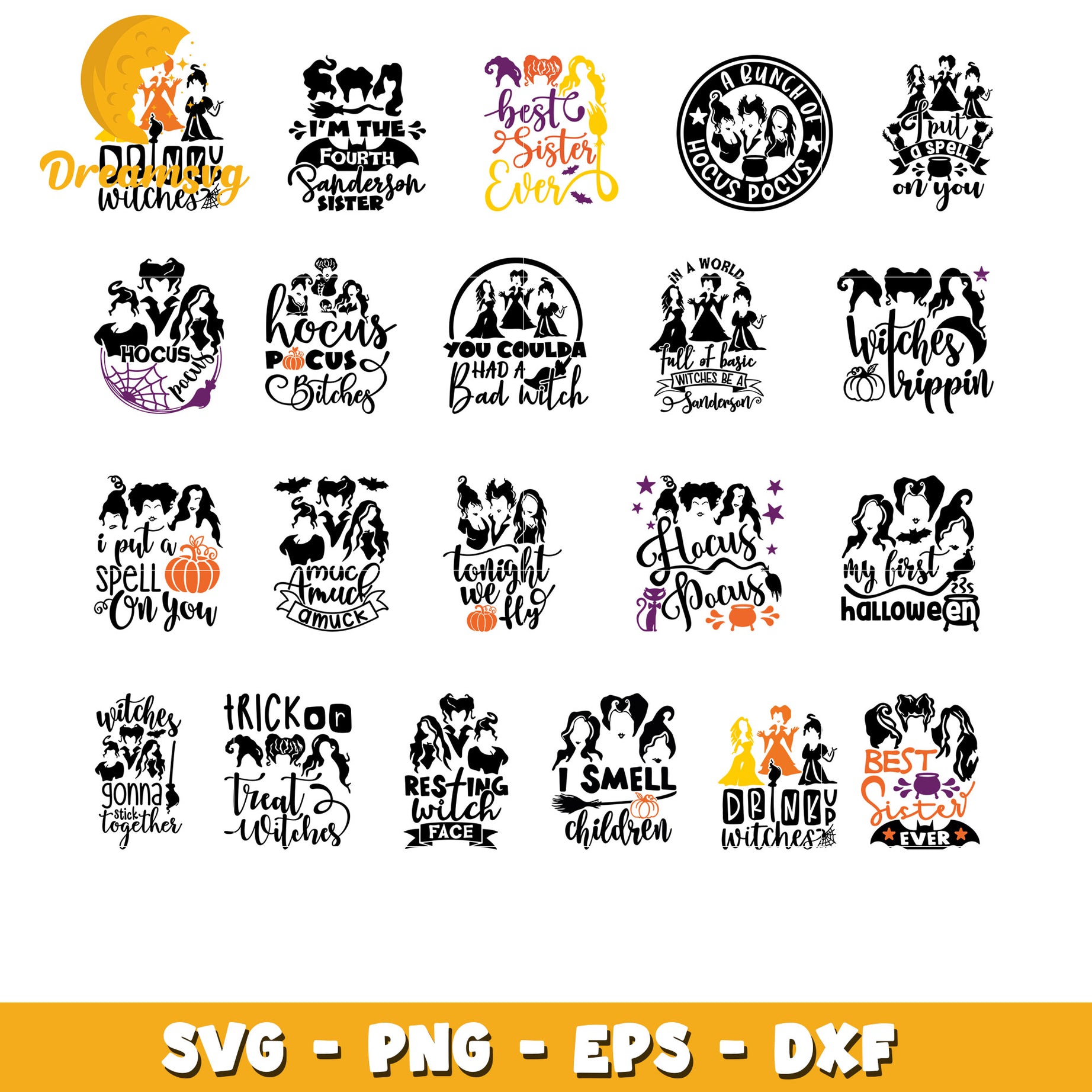 A bunch of hocus pocus bundle svg, Sanderson Sister svg