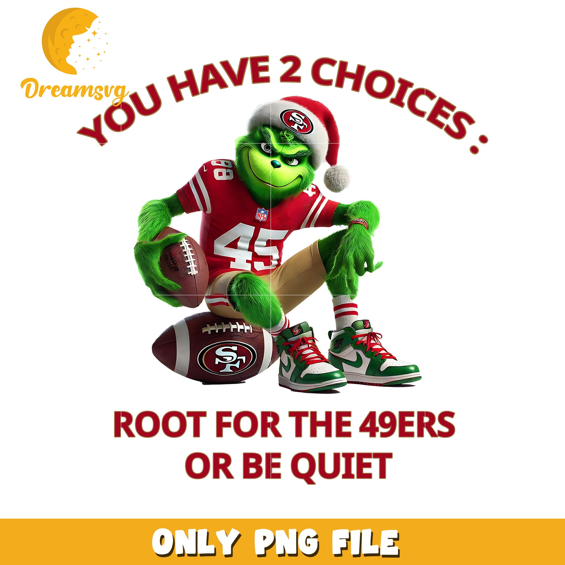 San francisco 49ers grinch png, american sports png, nfl plus png