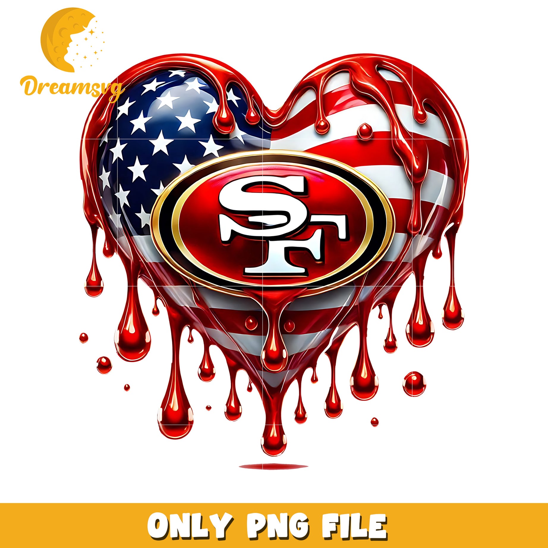 San francisco 49ers heart png, american football png, super bowl png