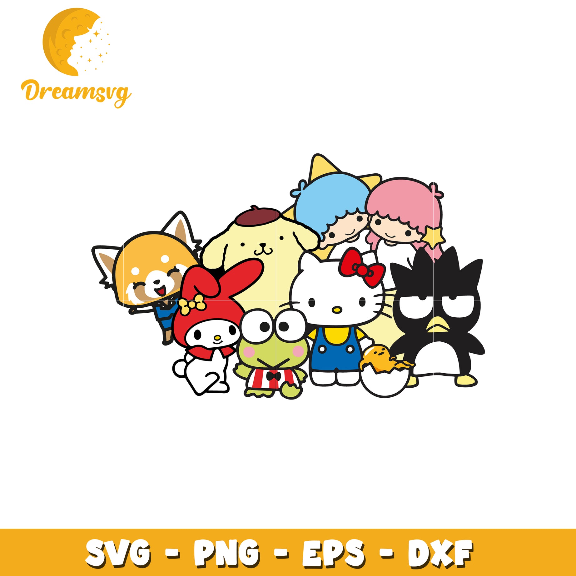 Sanrio Friends SVG Cut Files PNG EPS DXF