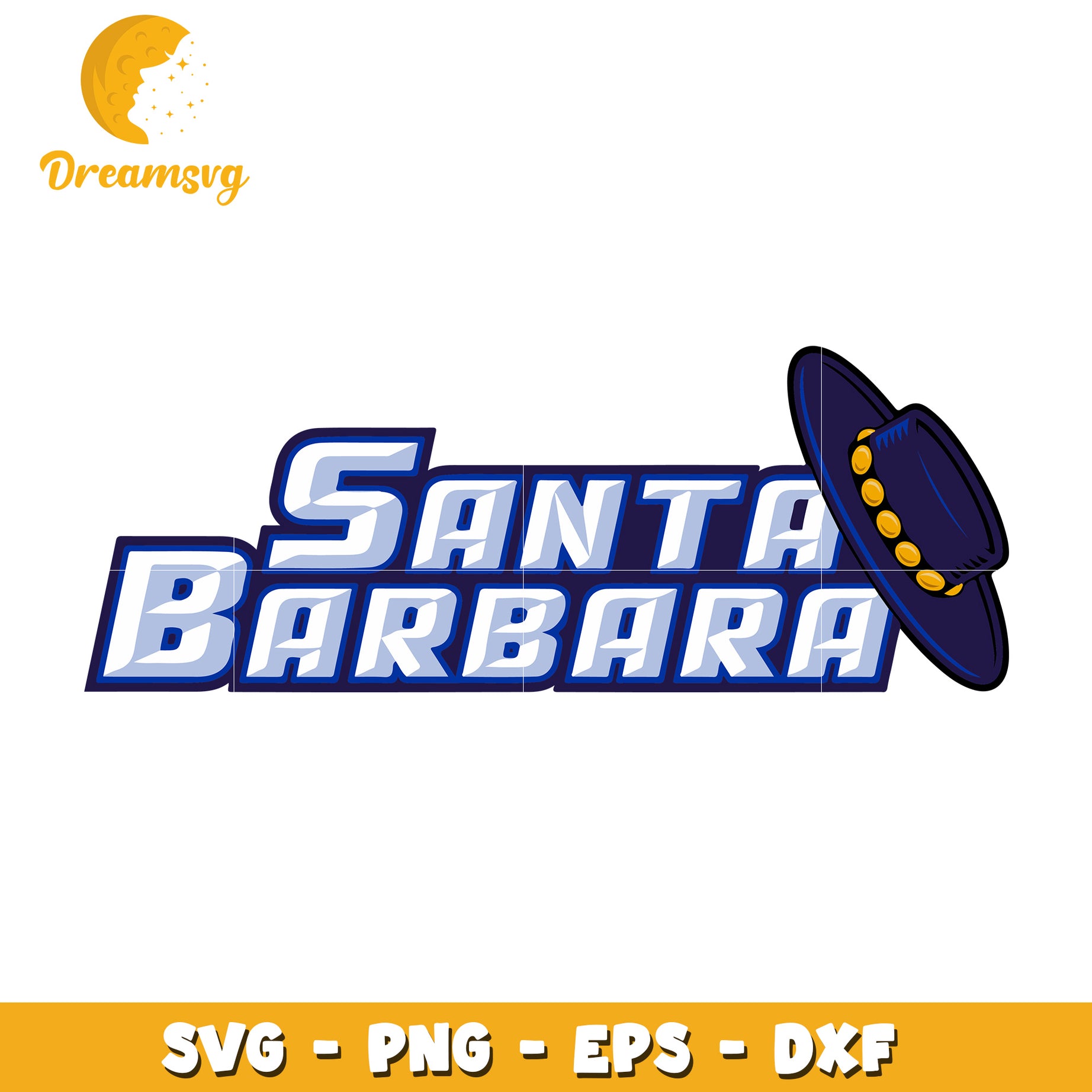 Santa Barbara SVG Cut File Hat Design