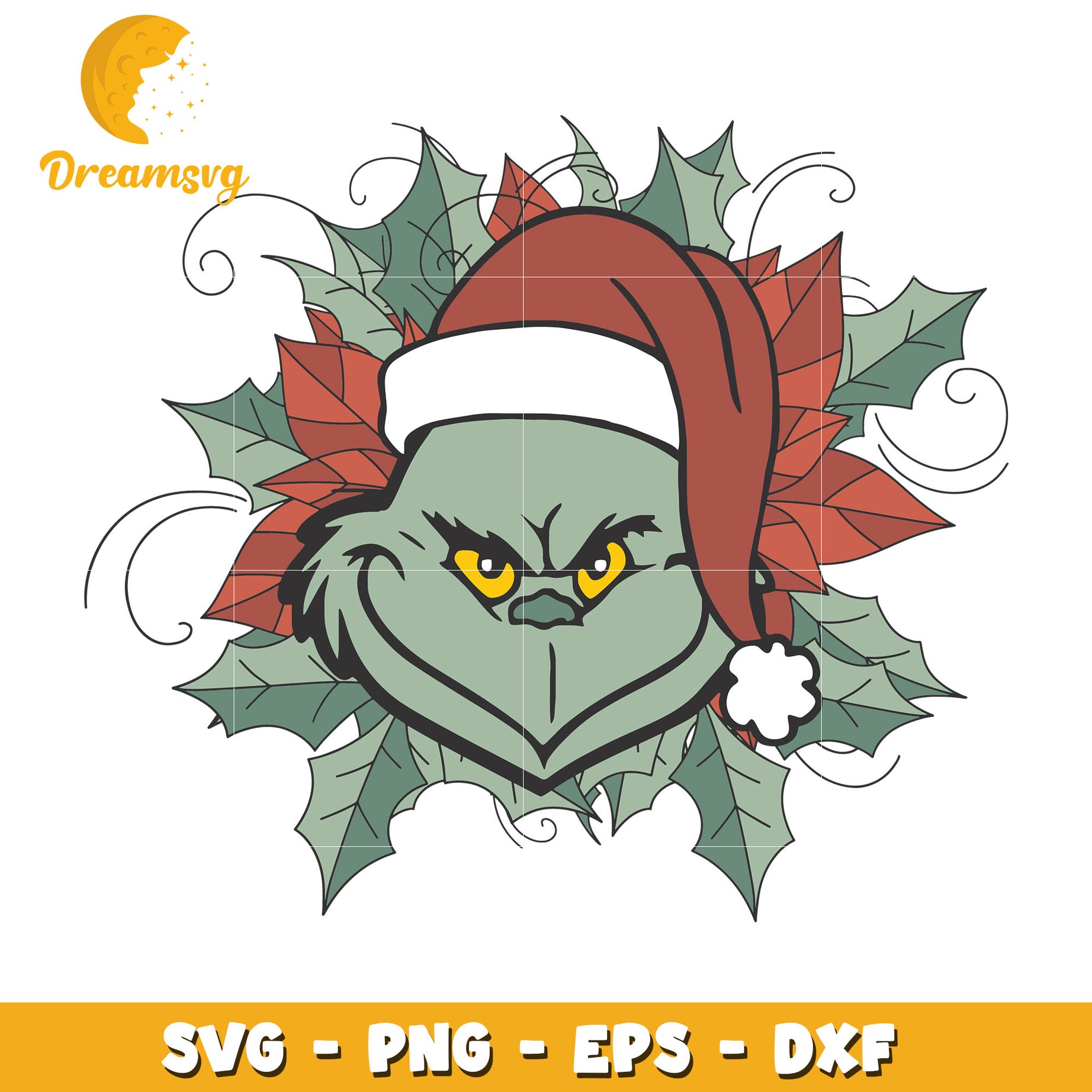 Santa Grinch And Leaves svg, The Grinch svg, Christmas svg